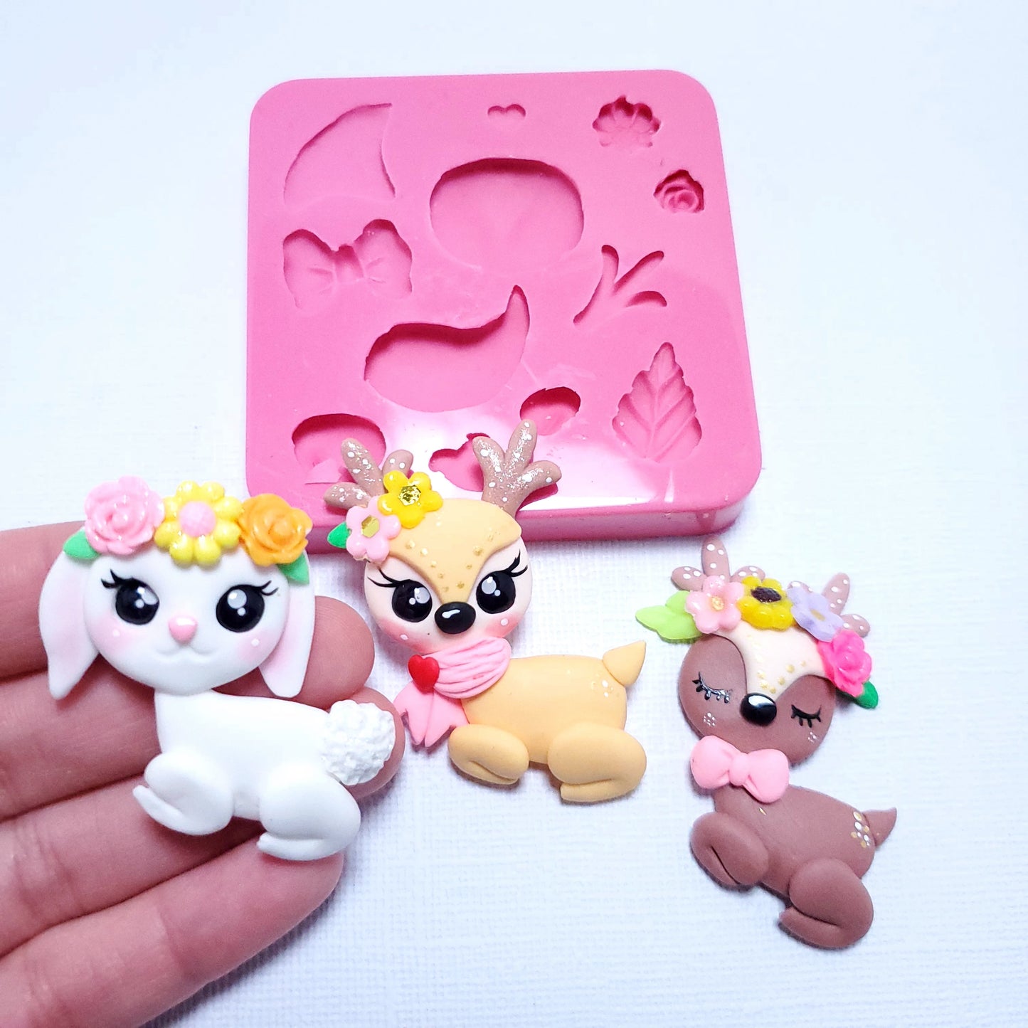 Spring Forest Animal Silicone Mold for Clay, Fondant, Resin and Miniatures