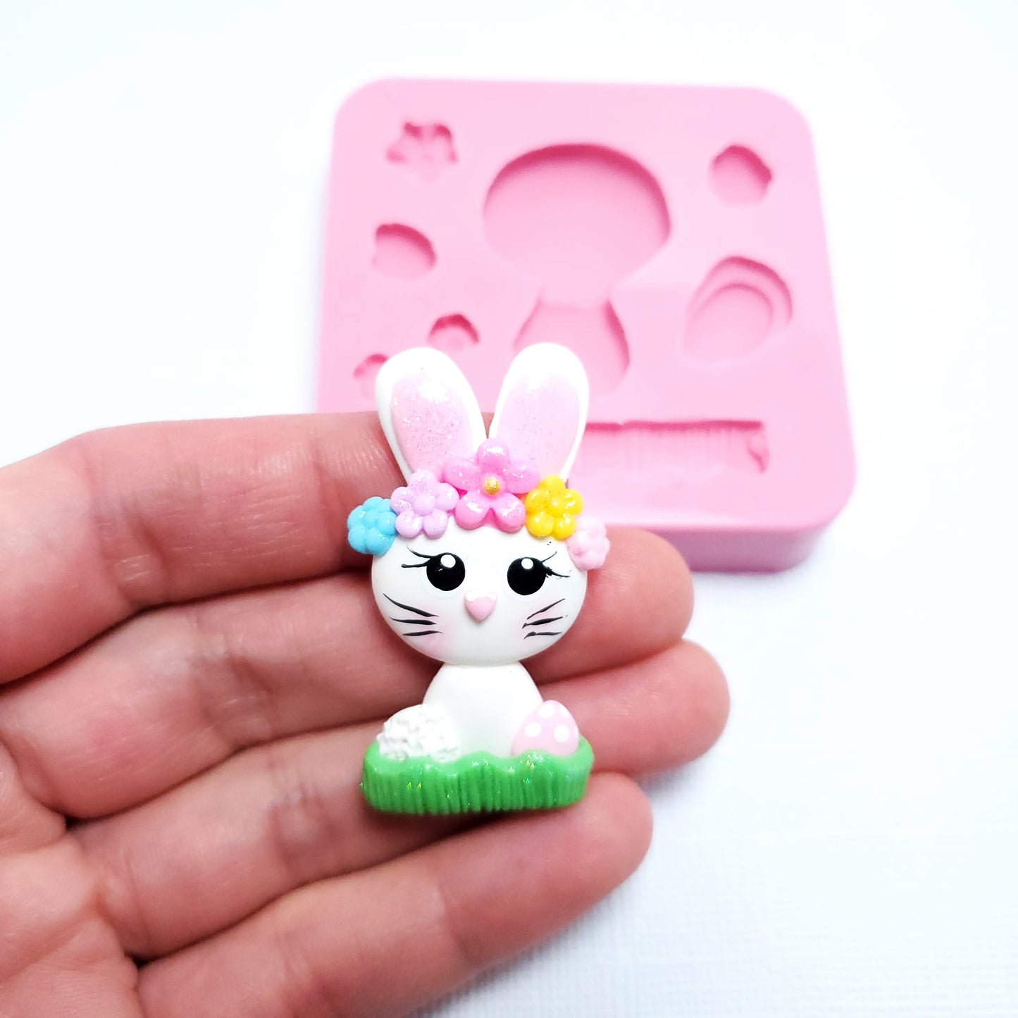 Easter Bunny on Grass Multi-Project Silicone Mold MS174 for Crafts & Baking