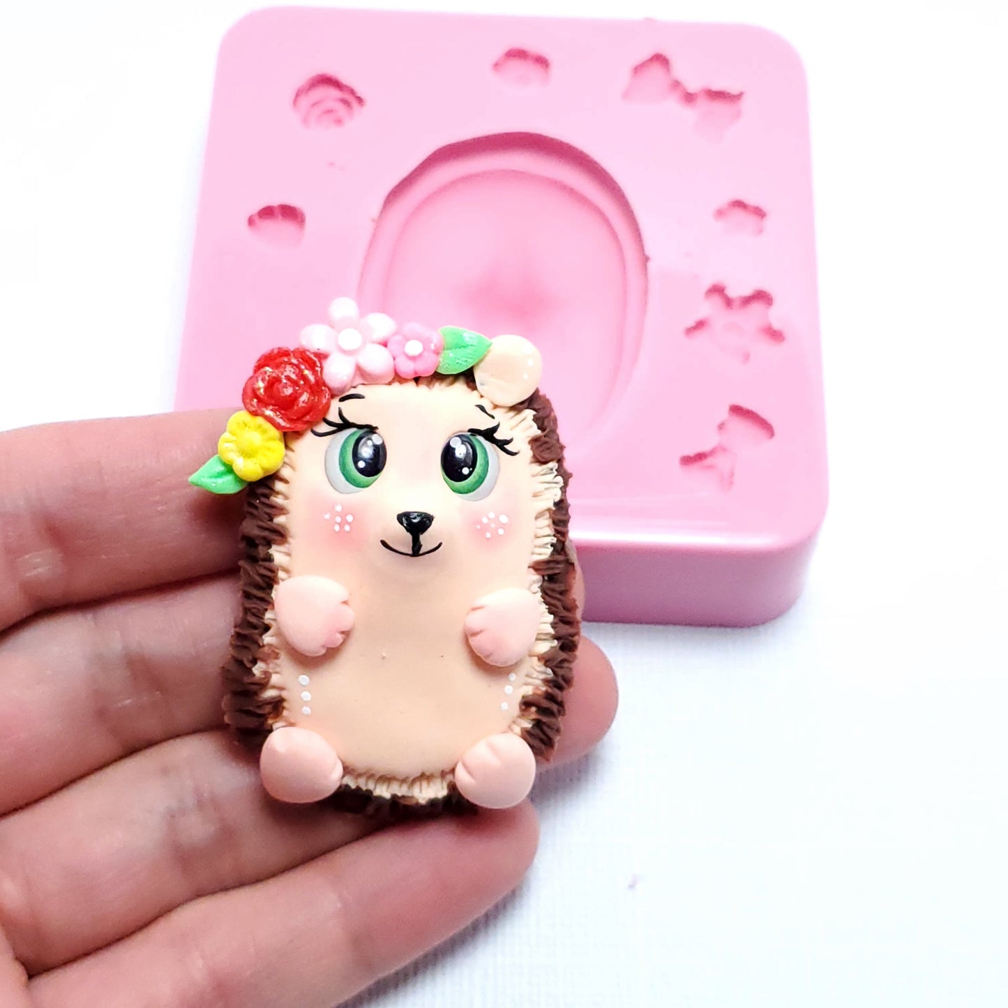 Cute Hedgehog Multi-Project Silicone Mold for Clay Resin Fondant MS182