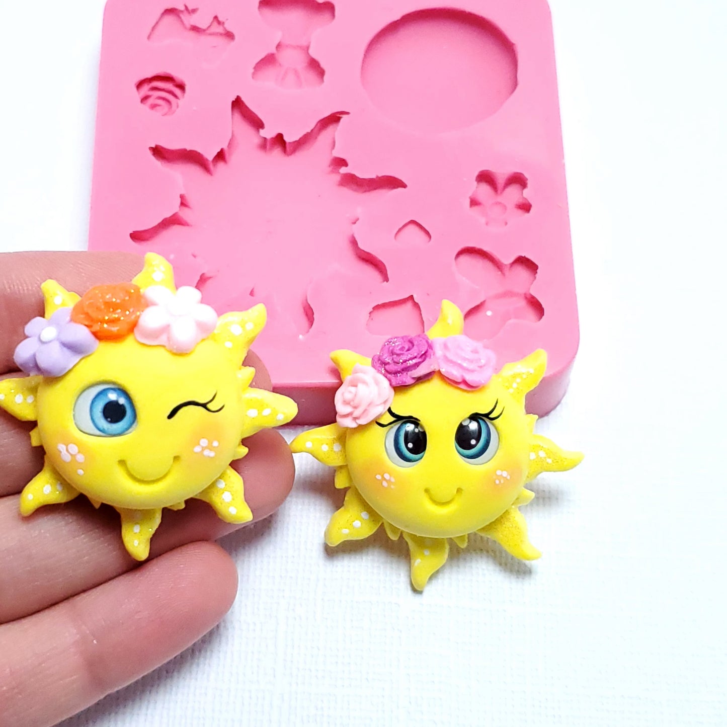 Cute Sun Spring Silicone Mold for Miniatures Crafts Multi-Project MS180