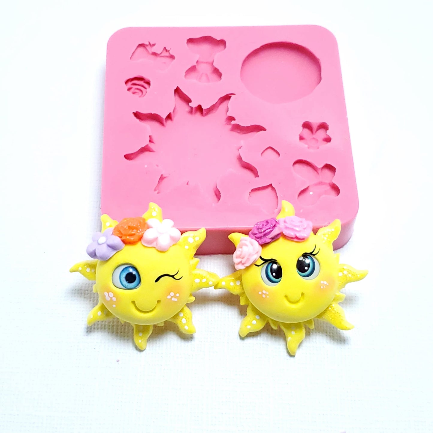 Cute Sun Spring Silicone Mold for Miniatures Crafts Multi-Project MS180