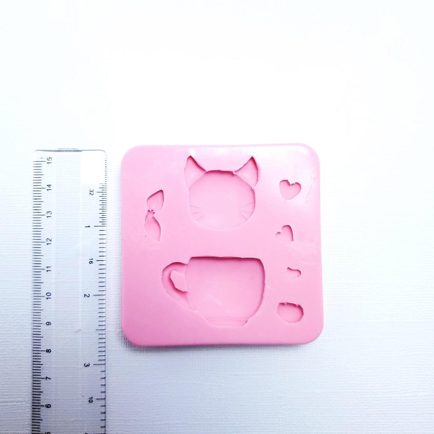 Kitten in Cup Silicone Mold for Fondant, Resin, Polymer Clay and Crafts