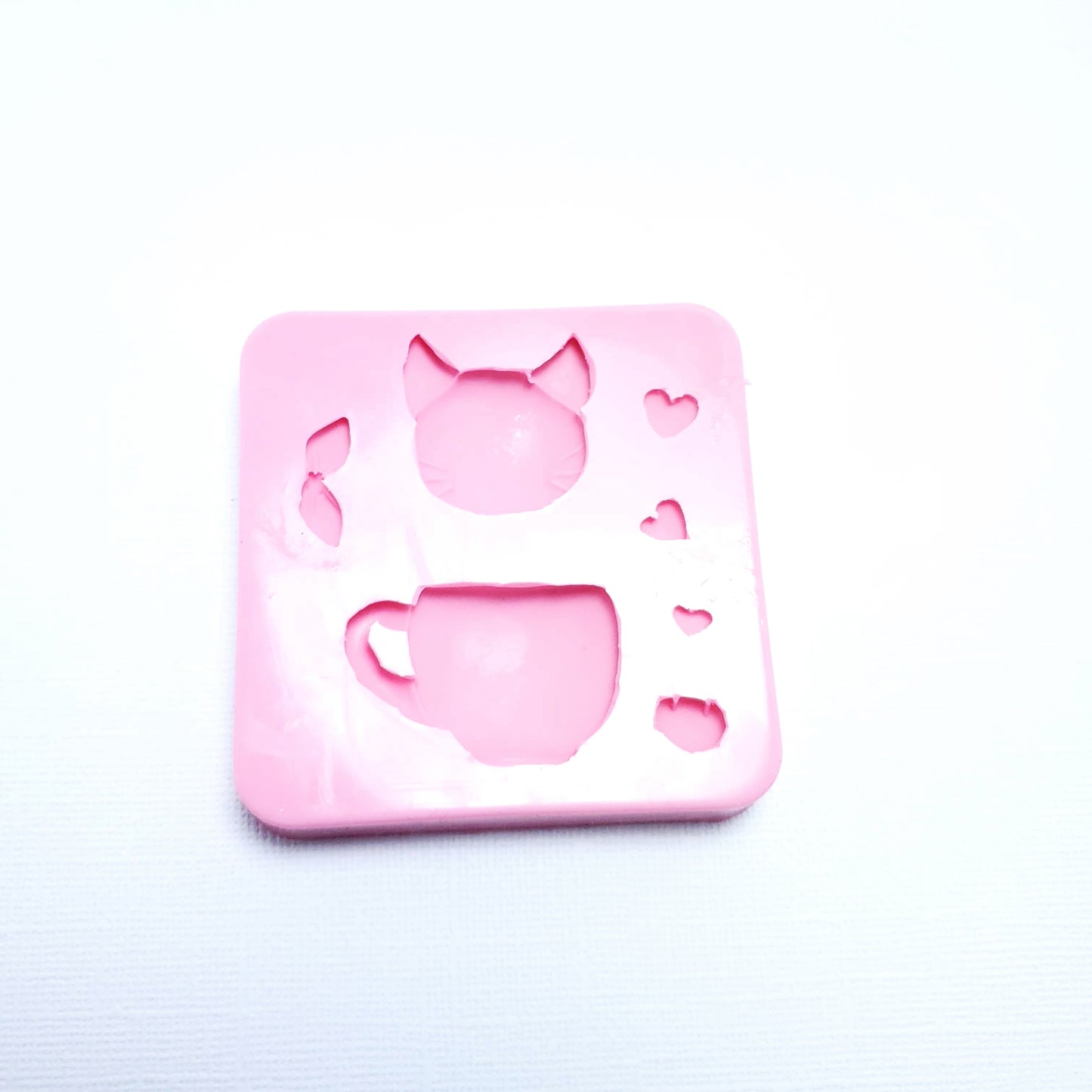 Kitten in Cup Silicone Mold for Fondant, Resin, Polymer Clay and Crafts