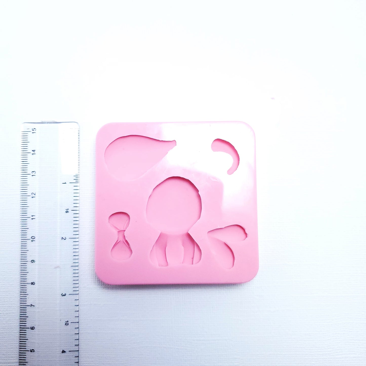 Shy Baby Elephant Bunny Multi Project Silicone Mold for Crafts and Baking MS171