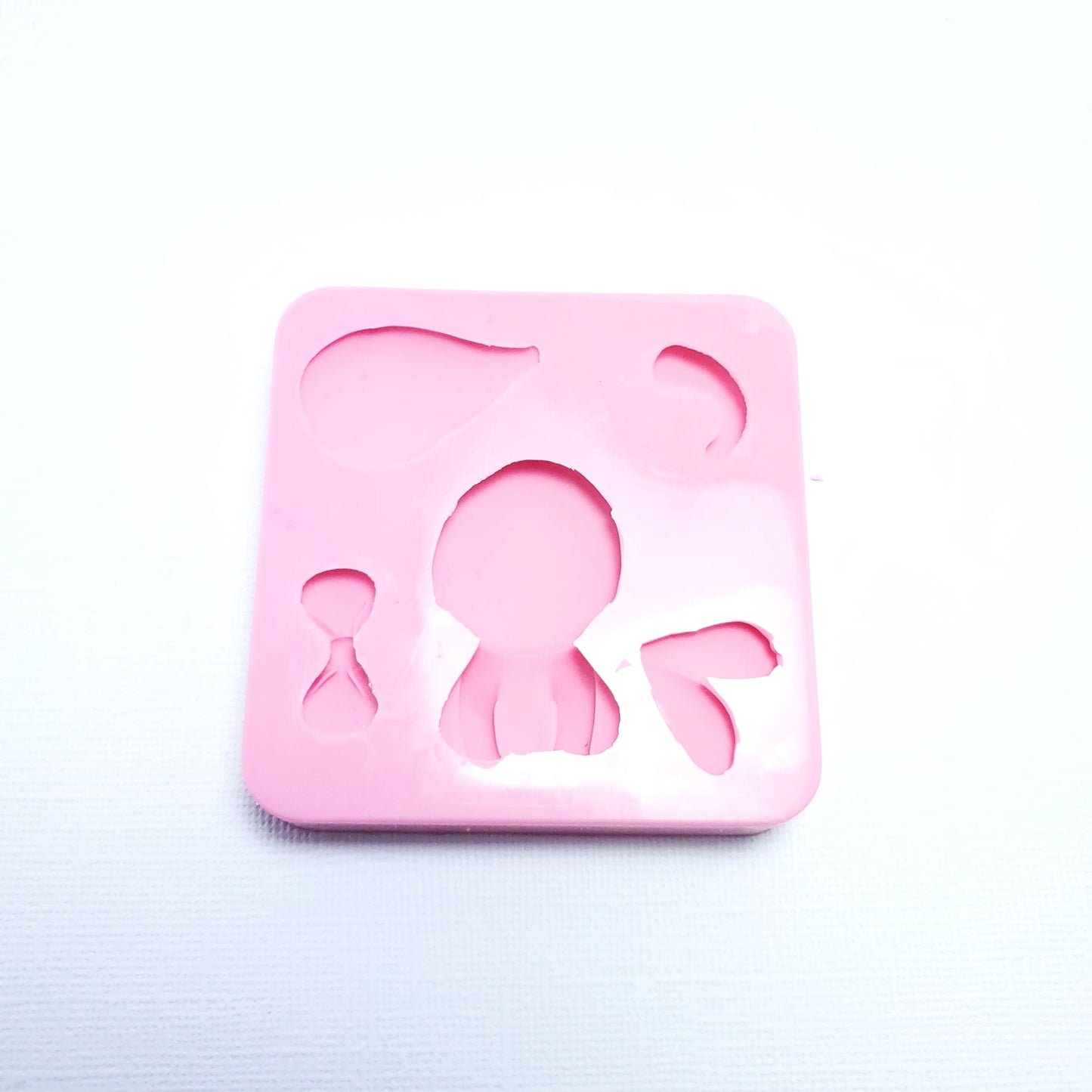 Shy Baby Elephant Bunny Multi Project Silicone Mold for Crafts and Baking MS171