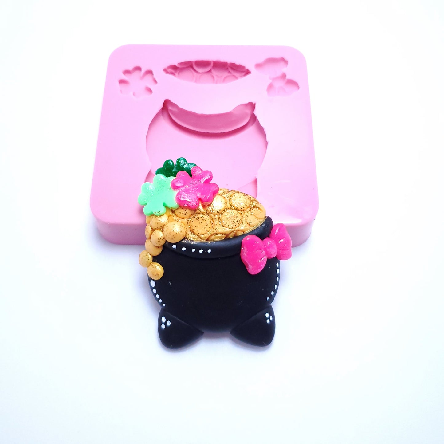 St Patrick Cauldron Gold Coins Multi Project Silicone Mold for Crafts and Baking