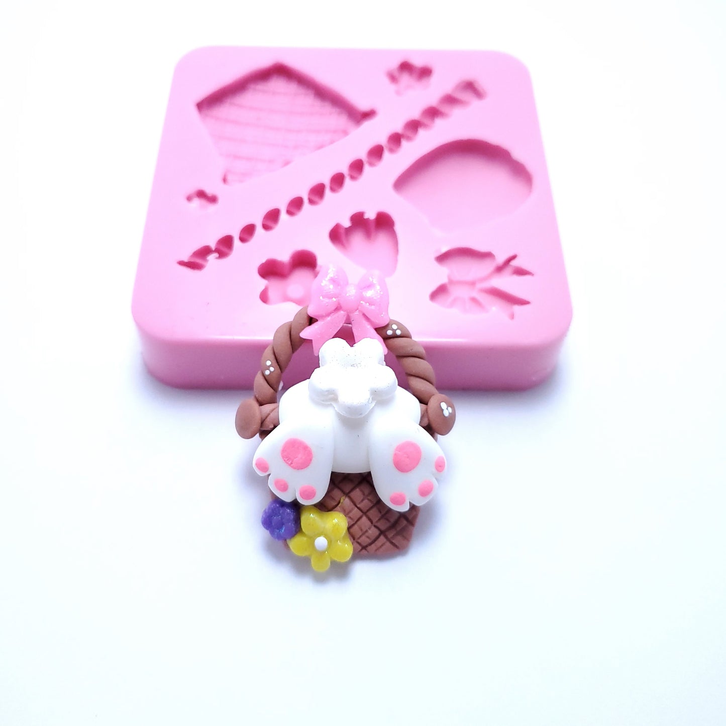 Bunny in Basket Easter Multi-Project Silicone Mold MS191 for Crafts and Baking