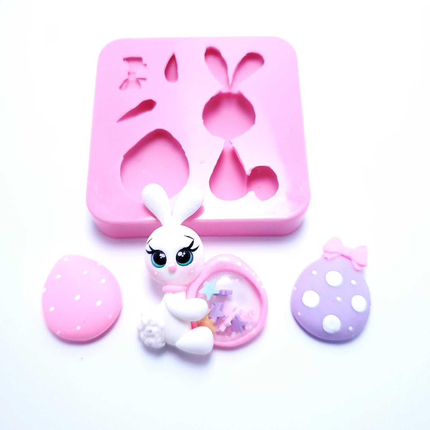 Easter Bunny Holding Egg Multi-Project Silicone Mold MS237 for Crafts
