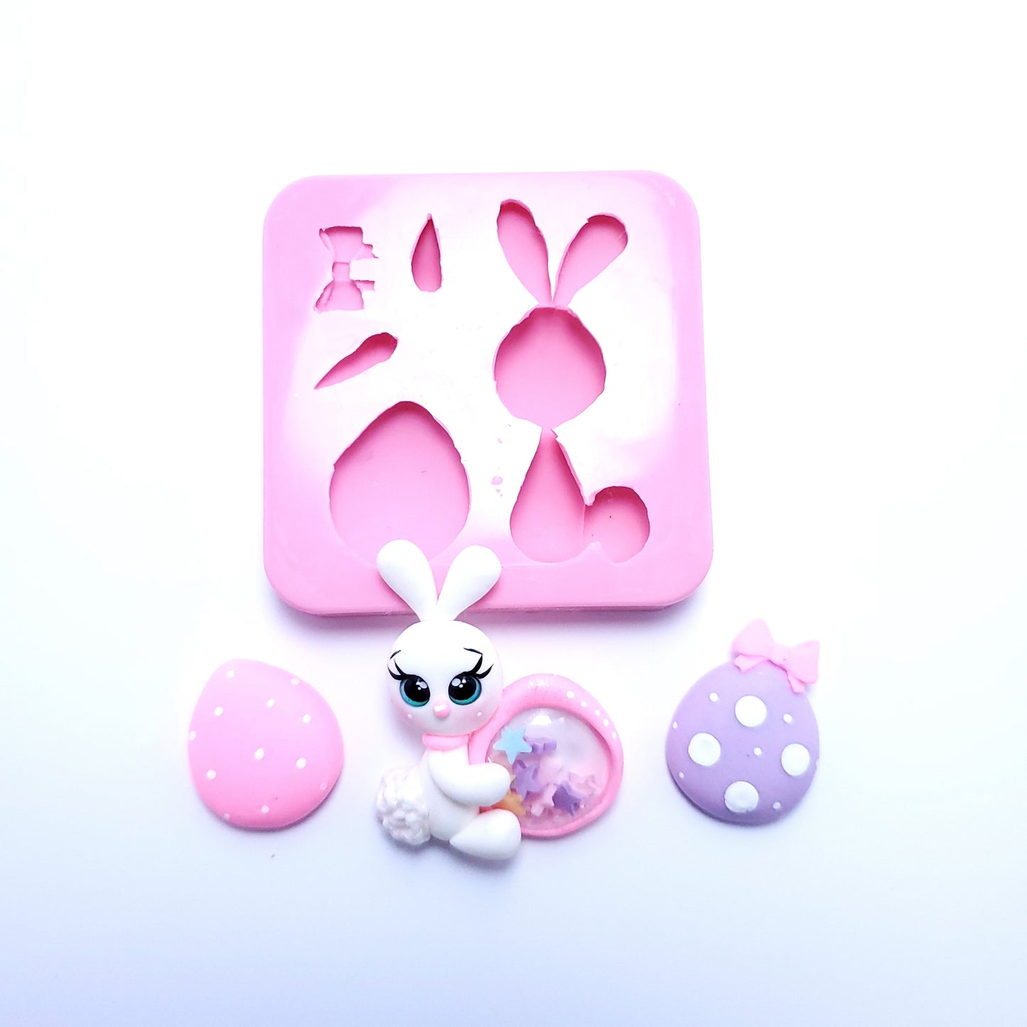 Easter Bunny Holding Egg Multi-Project Silicone Mold MS237 for Crafts