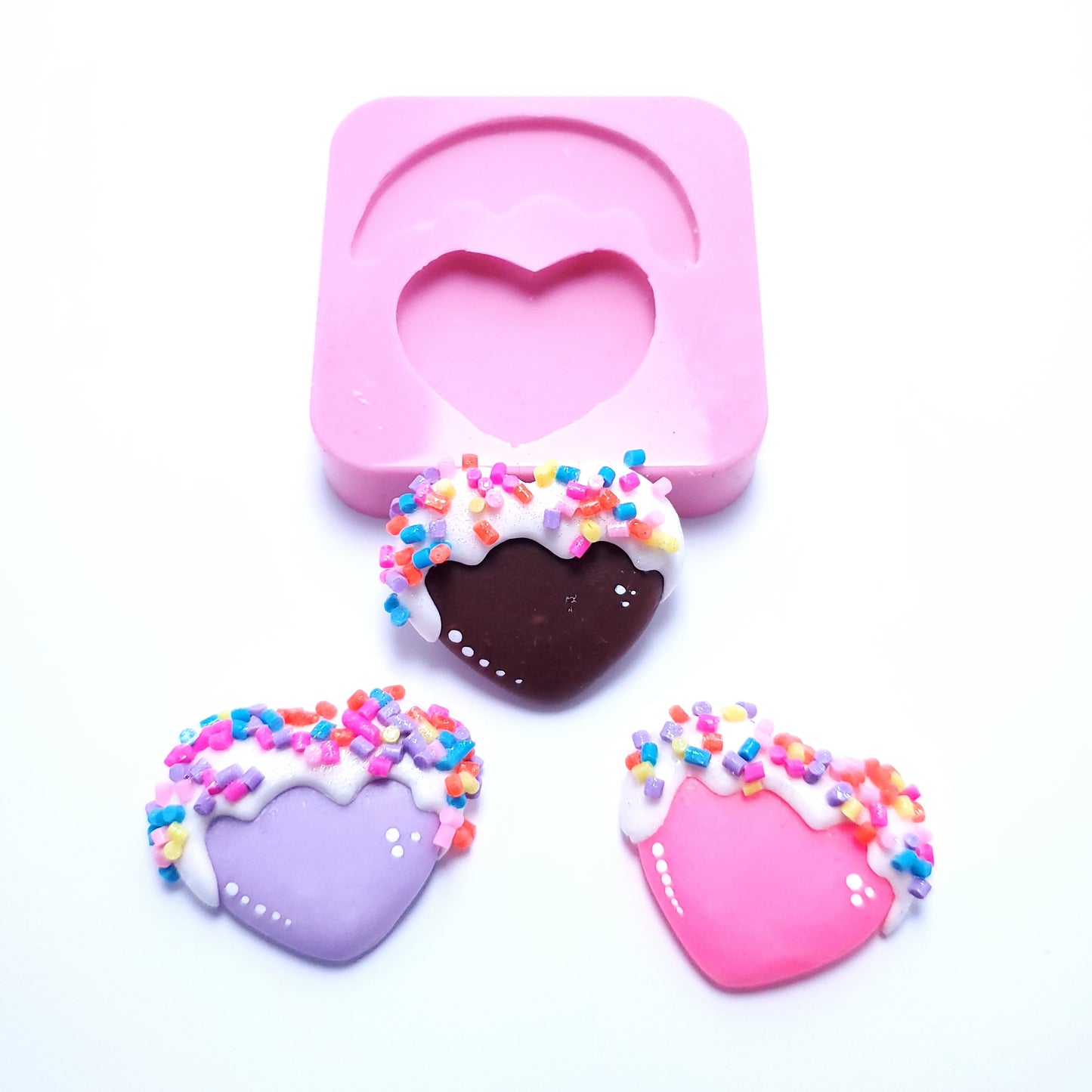 Donut Heart Silicone Mold for Resin, Fondant, Clay, Jewelry Making