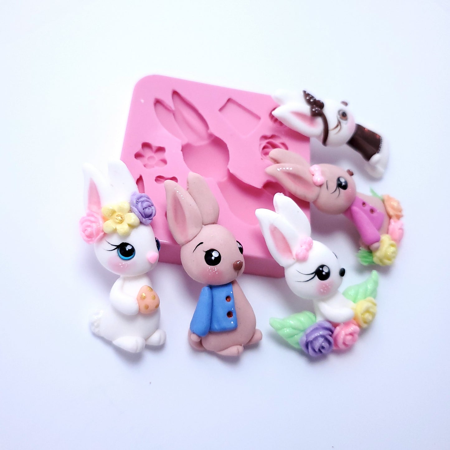 Easter Bunny Characters Multi-Project Silicone Mold MS212 for Crafts and Baking