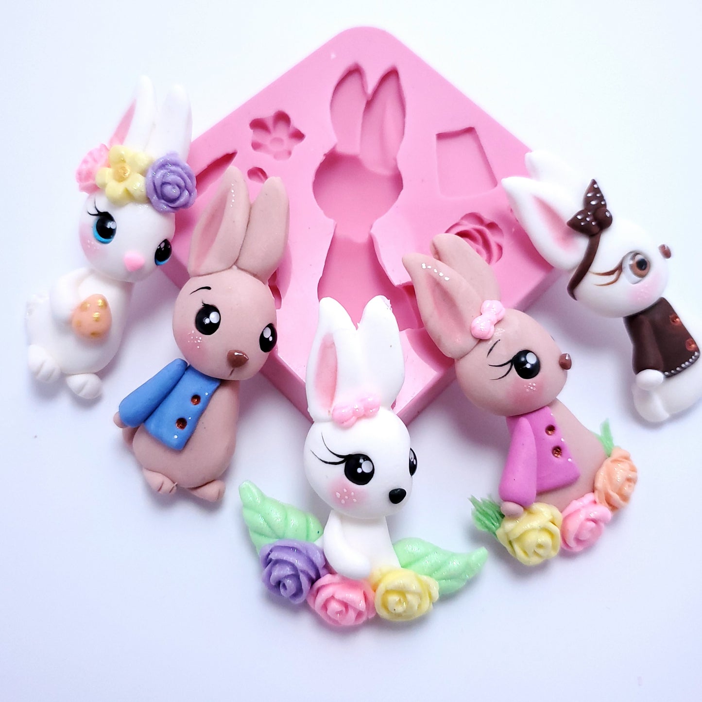 Easter Bunny Characters Multi-Project Silicone Mold MS212 for Crafts and Baking