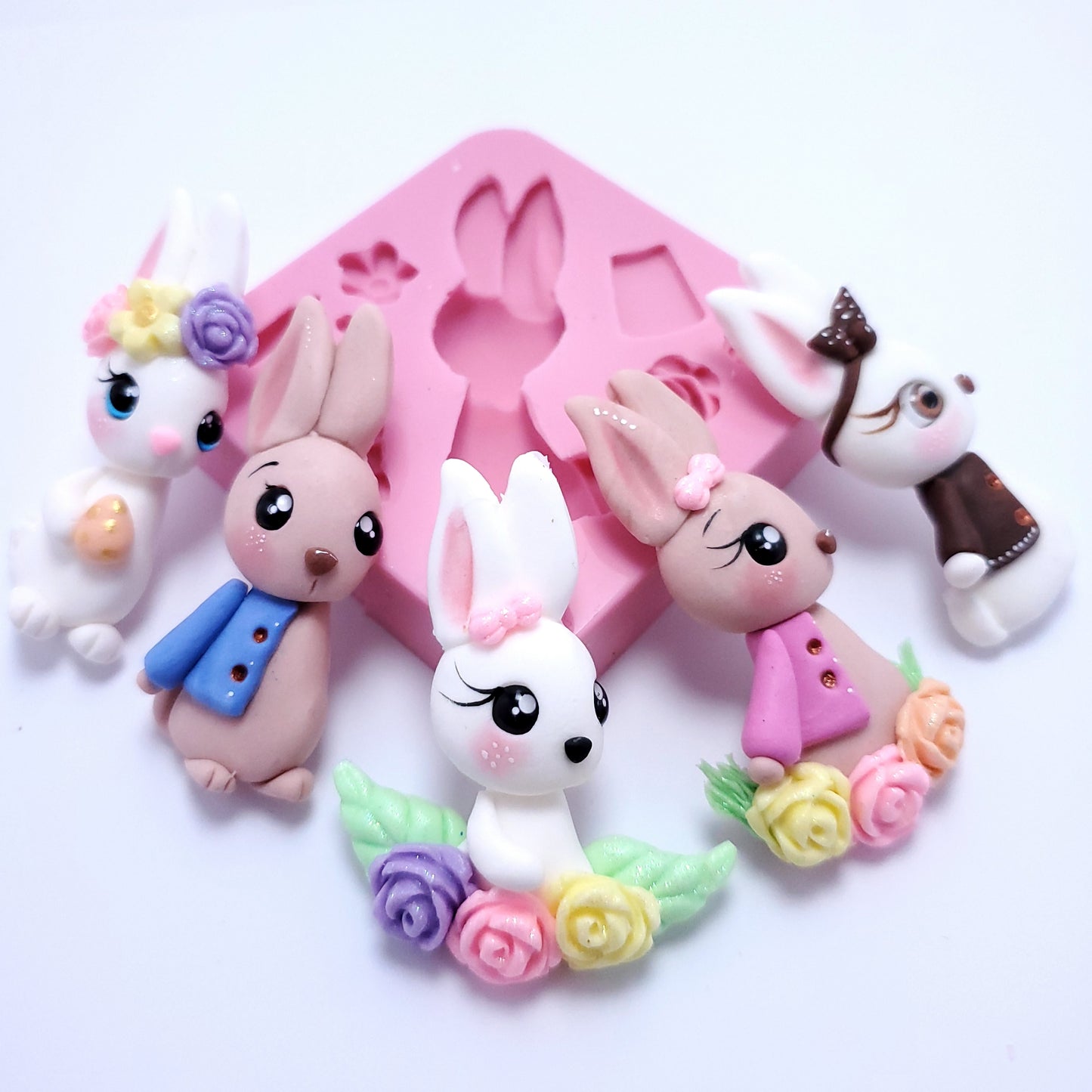 Easter Bunny Characters Multi-Project Silicone Mold MS212 for Crafts and Baking