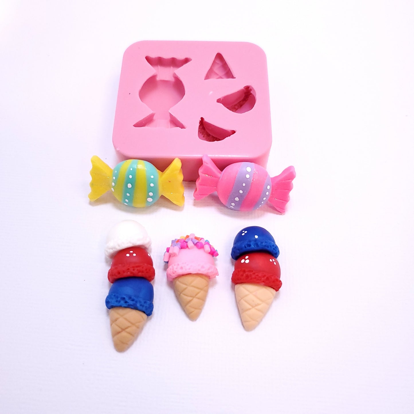 Candy & Ice Cream Silicone Mold for Fondant, Resin, Clay Miniatures MS229