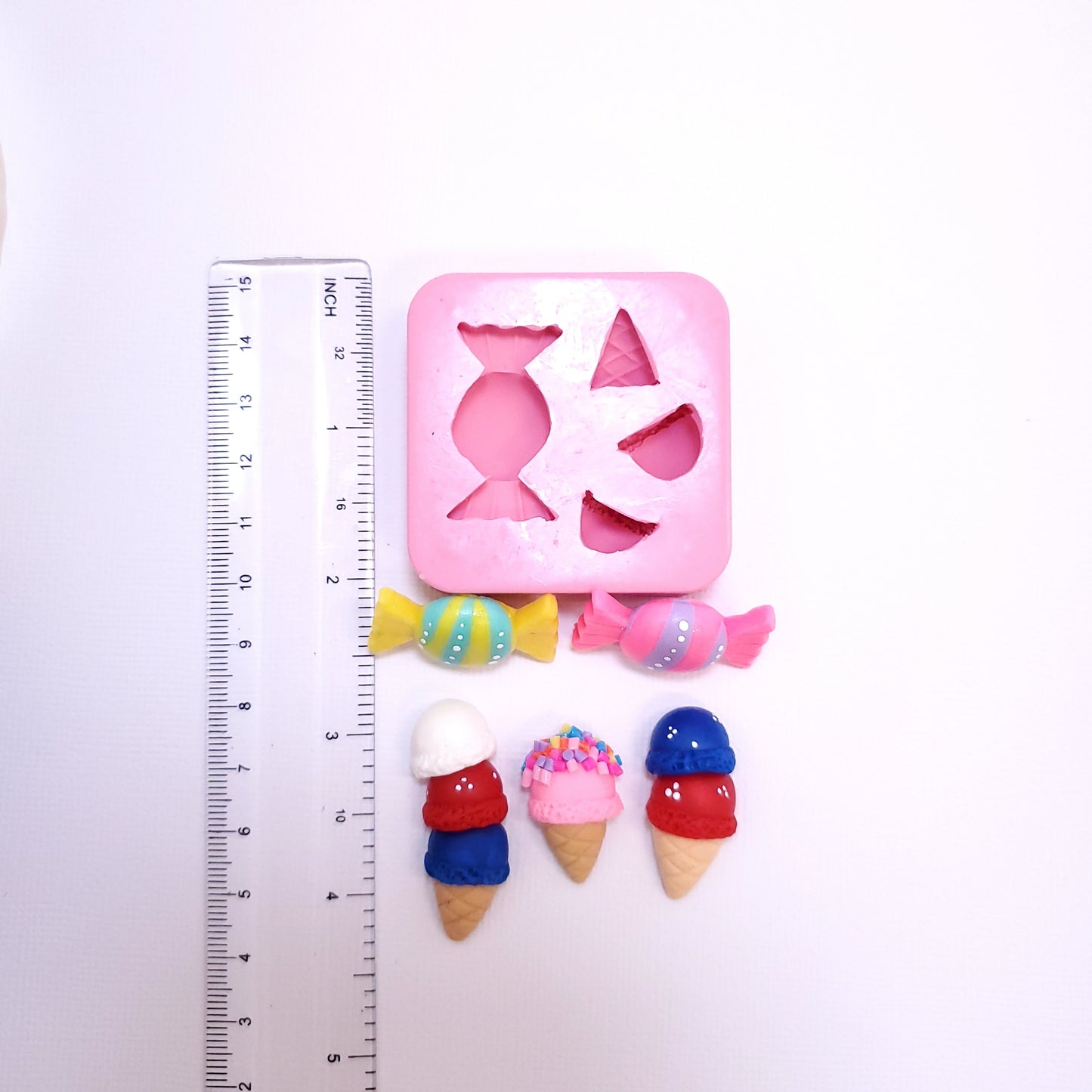 Candy & Ice Cream Silicone Mold for Fondant, Resin, Clay Miniatures MS229