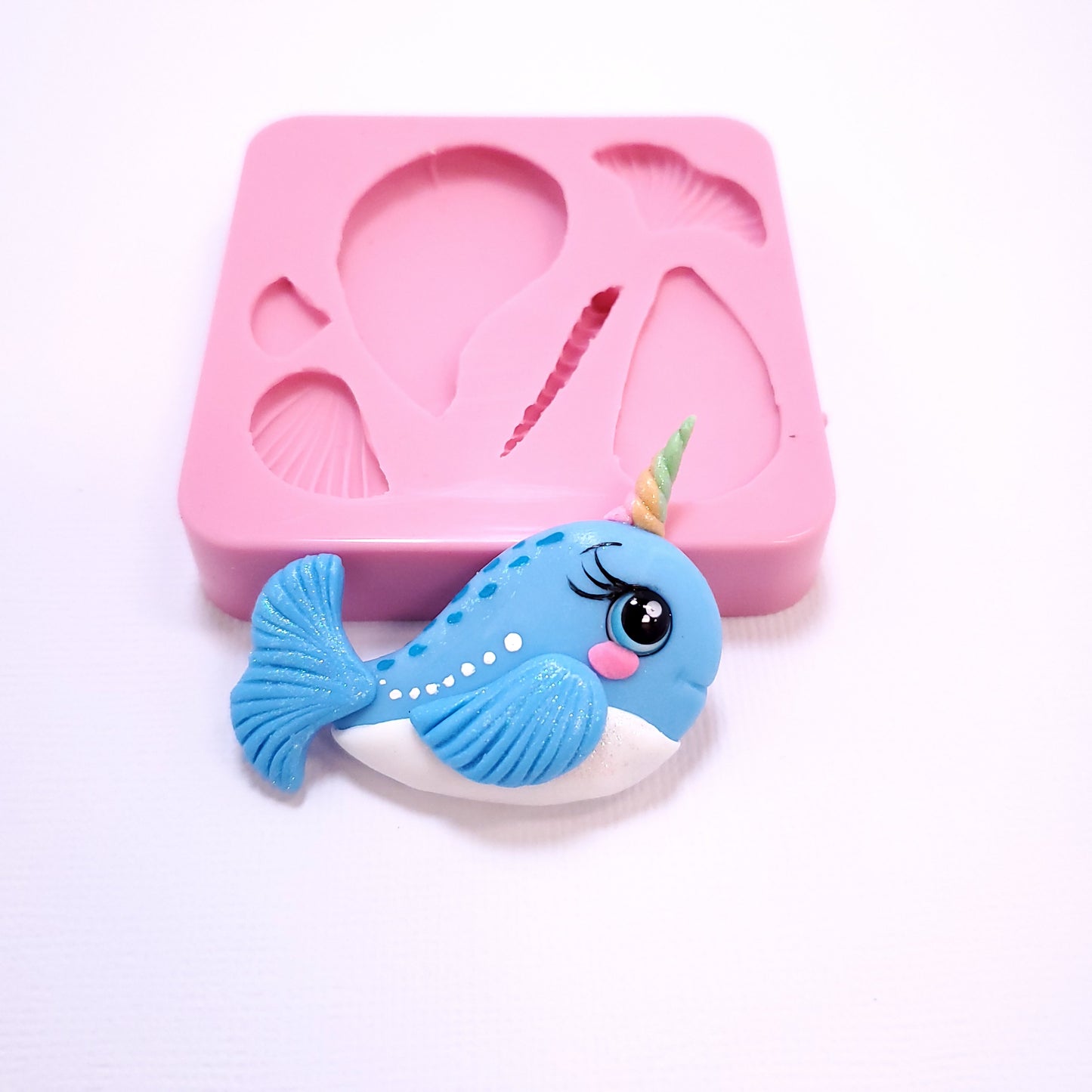 Cute Narwhal Whale Silicone Mold for Fondant, Resin, Clay & Mini Crafts