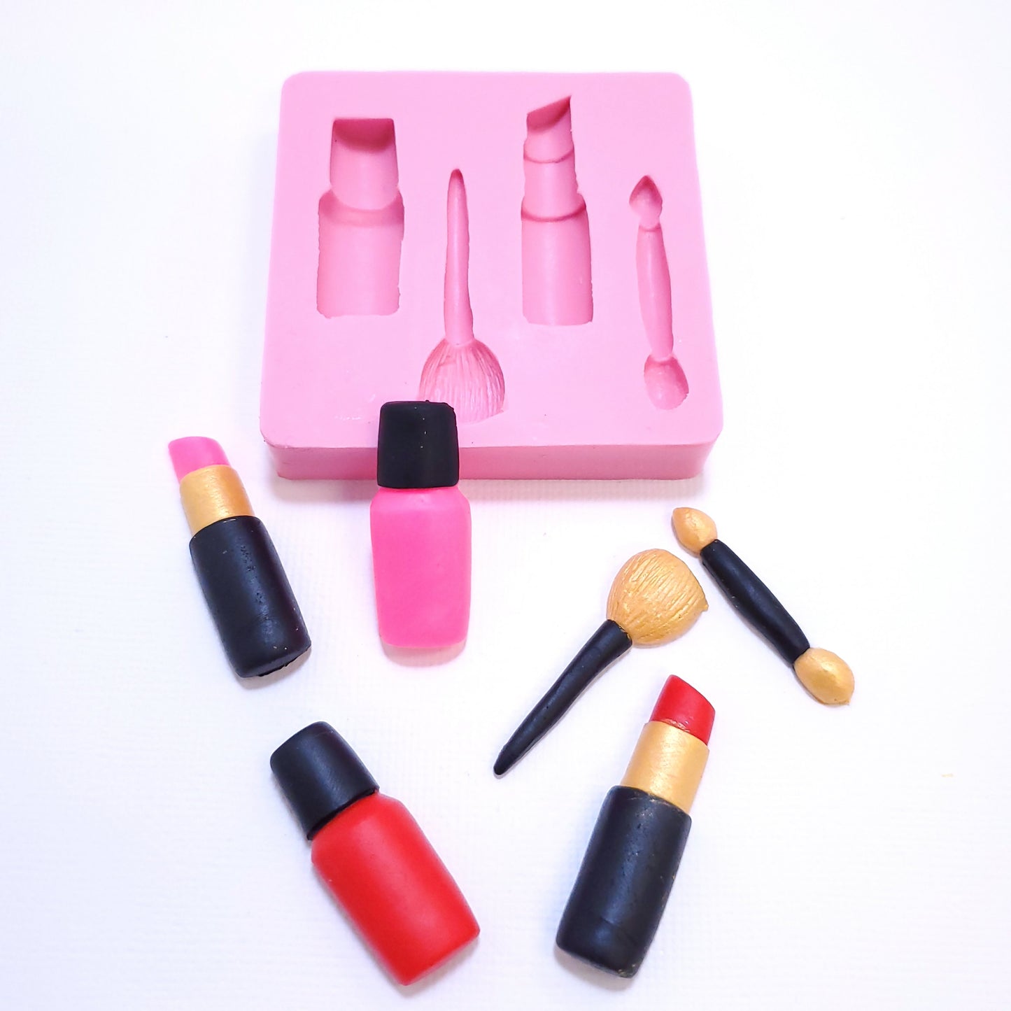 Beauty Makeup Kit Multi-Project Silicone Mold for Fondant, Resin, Clay Crafts