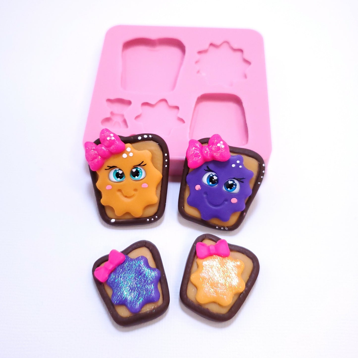 PB and J Toast BFF Multi-Project Silicone Mold for Cute Miniature Crafts