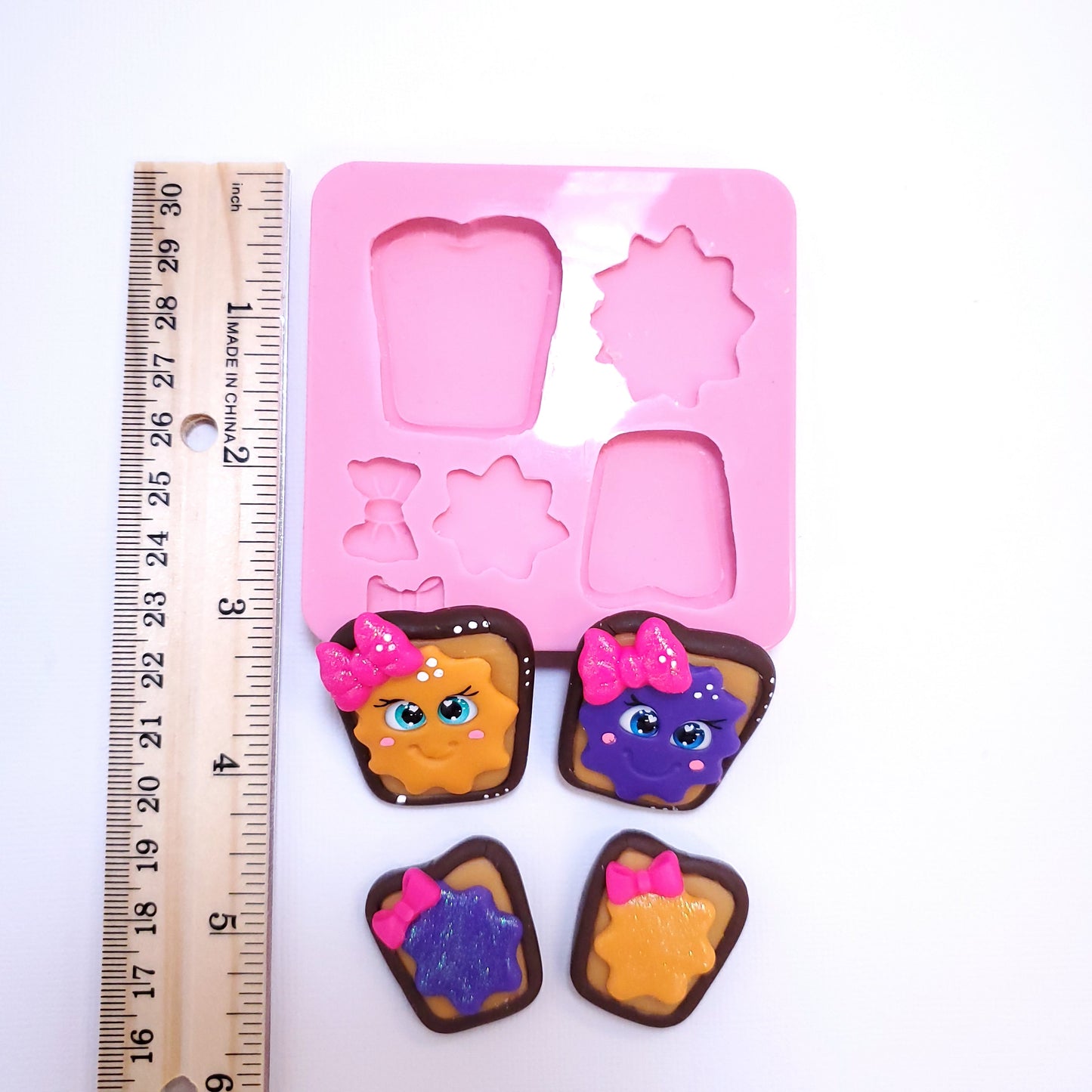 PB and J Toast BFF Multi-Project Silicone Mold for Cute Miniature Crafts