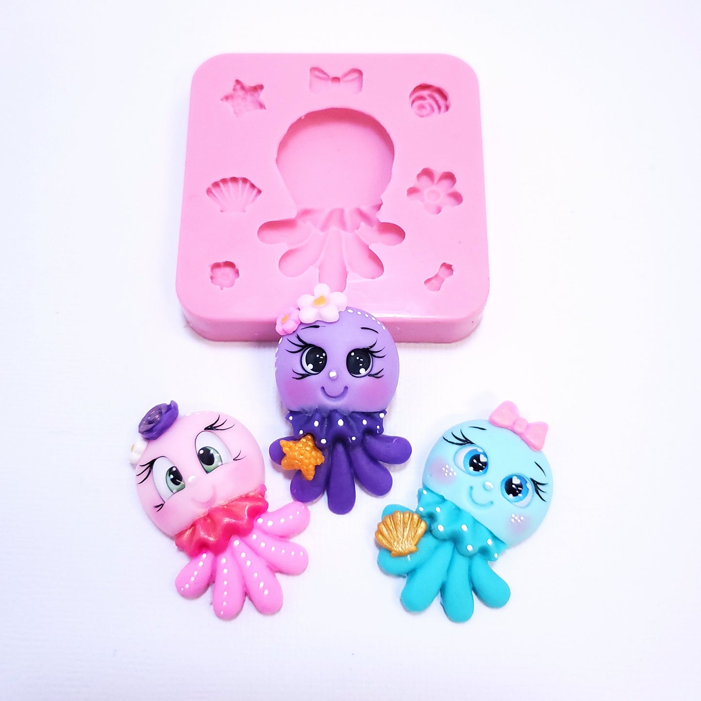 Cute Jellyfish Silicone Mold for Fondant Resin Clay Jewelry Crafts