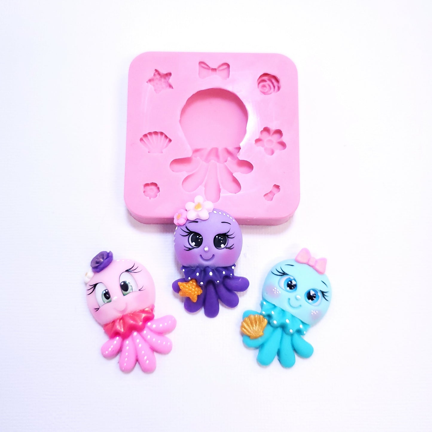 Cute Jellyfish Silicone Mold for Fondant Resin Clay Jewelry Crafts