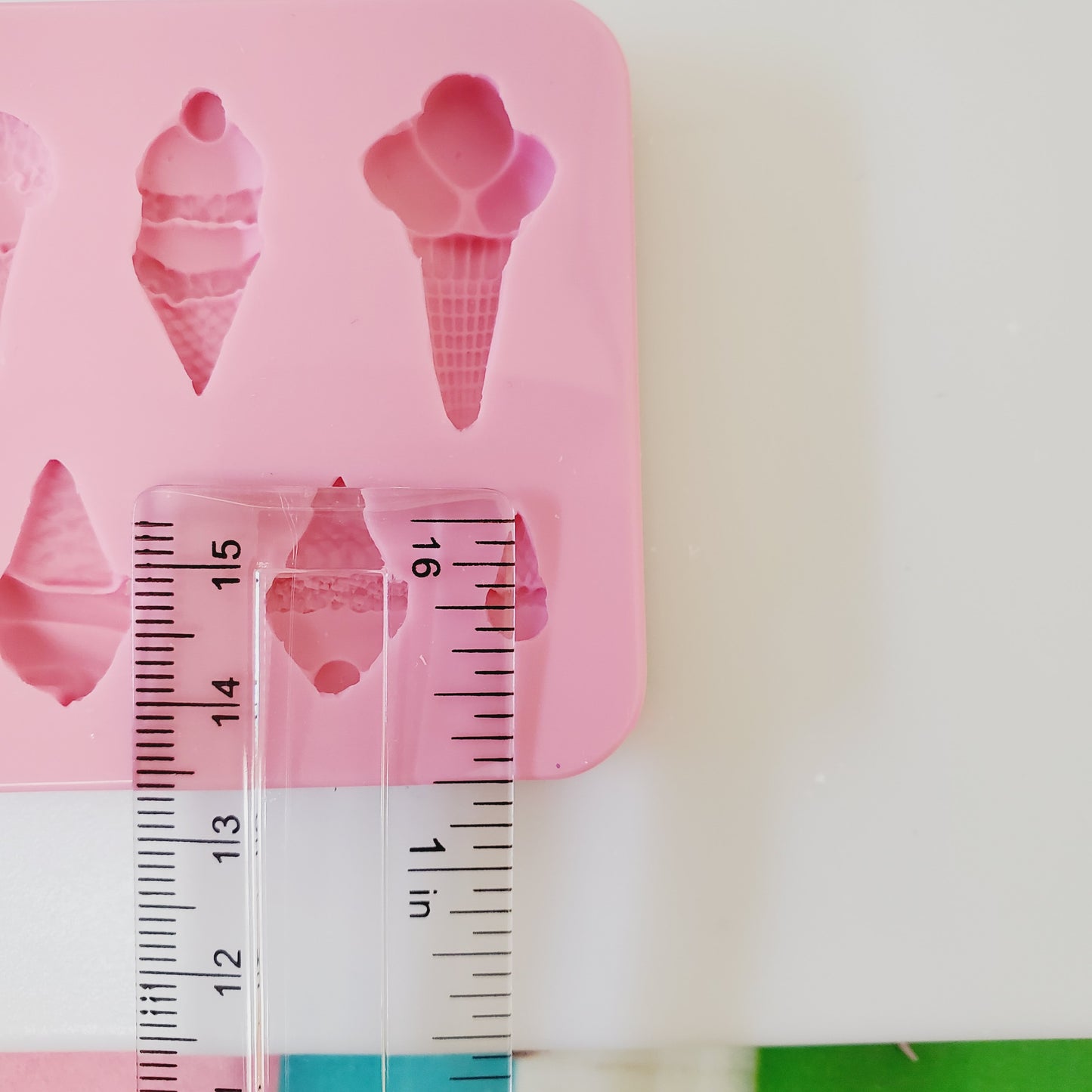 Mini Ice Cream Cone Silicone Mold for Polymer Clay, Resin, Fondant & Miniatures | Multi-Project Mold for Jewelry, Cake & Cupcake Decorations