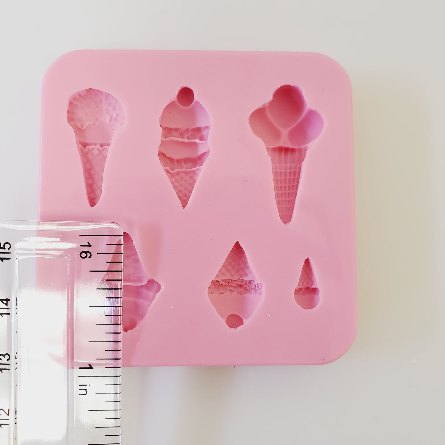 Mini Ice Cream Cone Silicone Mold for Polymer Clay, Resin, Fondant & Miniatures | Multi-Project Mold for Jewelry, Cake & Cupcake Decorations
