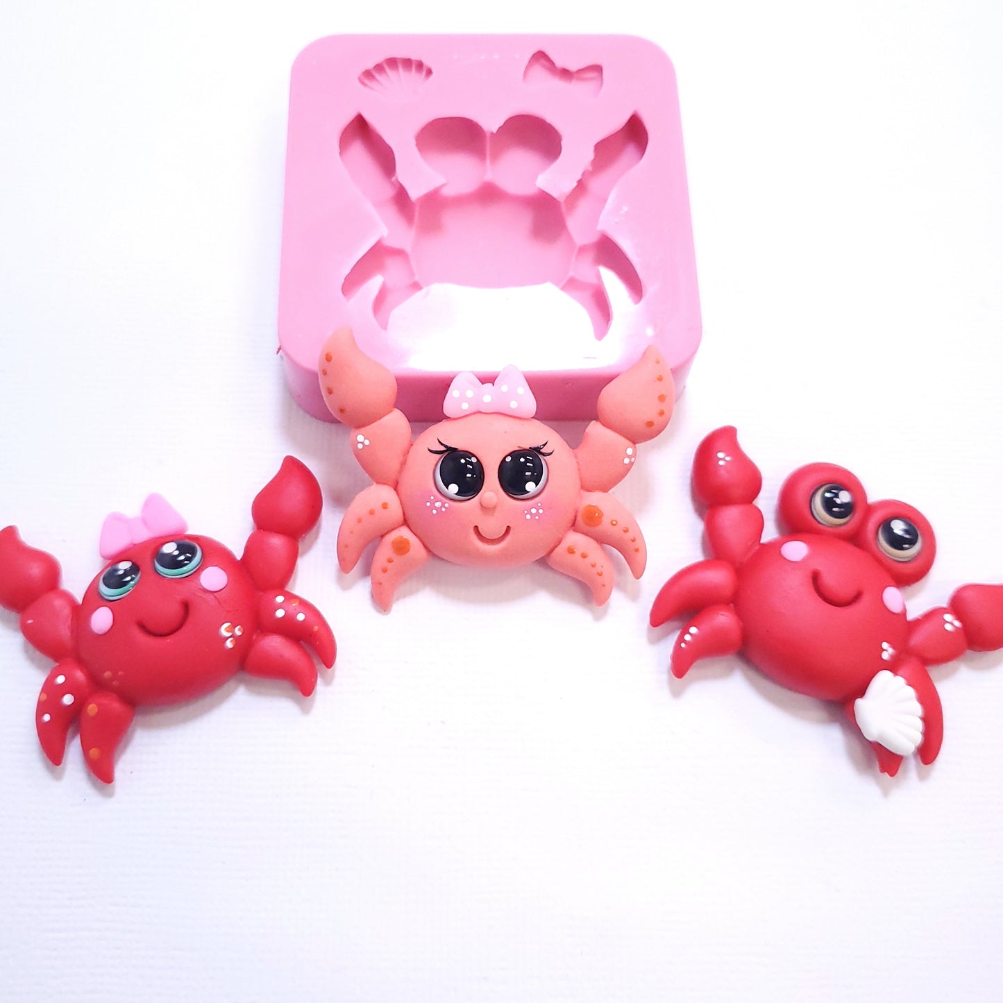 Cute Crab Silicone Mold for Fondant, Resin, Clay, Miniatures and Cupcake Decor