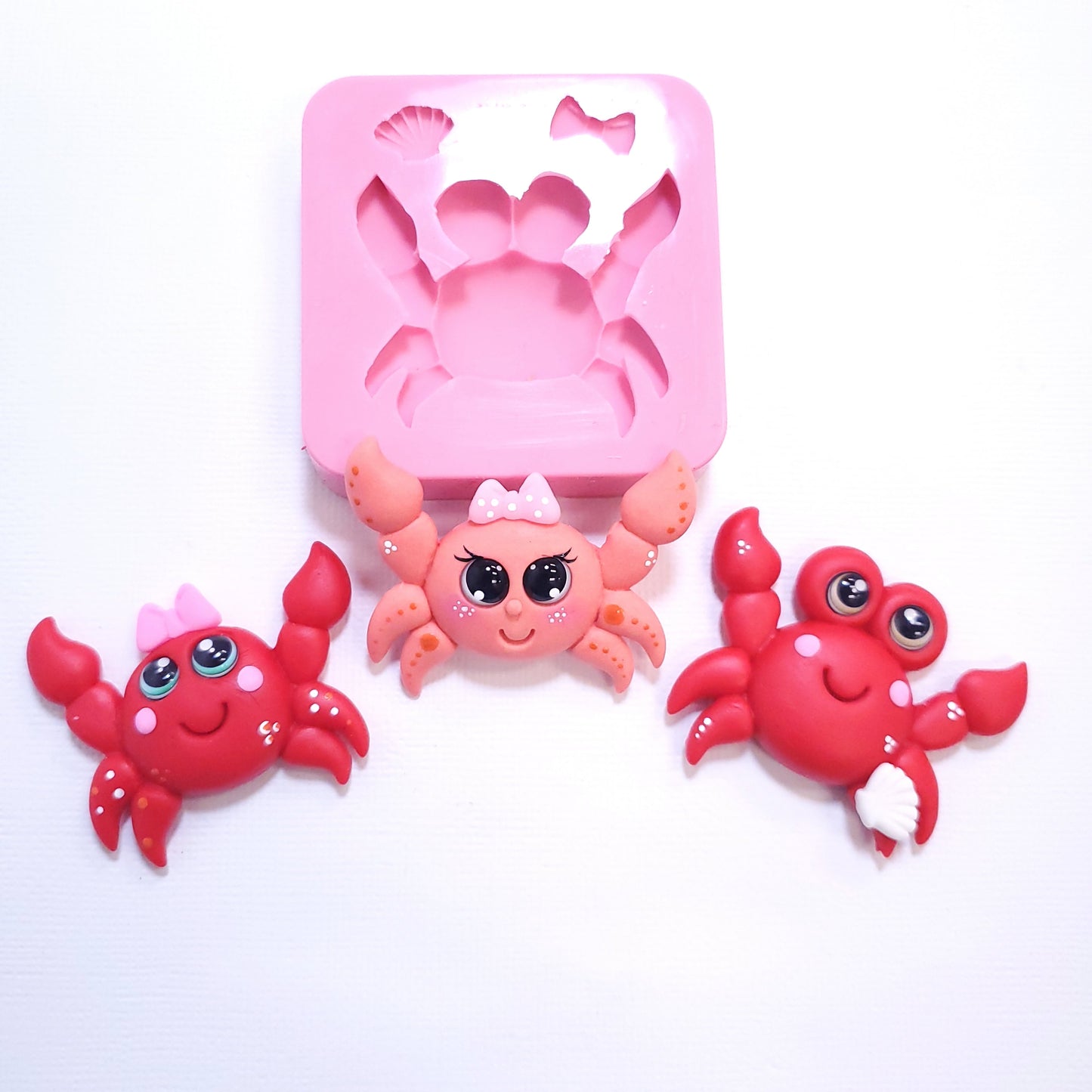 Cute Crab Silicone Mold for Fondant, Resin, Clay, Miniatures and Cupcake Decor