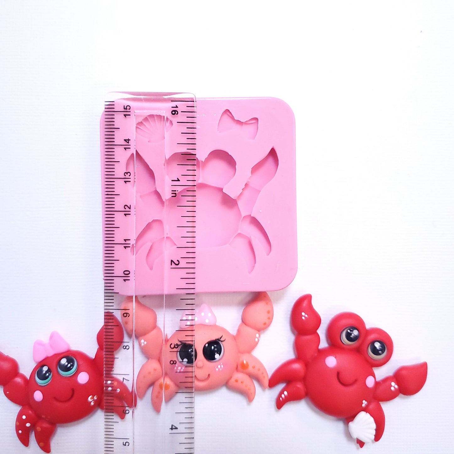 Cute Crab Silicone Mold for Fondant, Resin, Clay, Miniatures and Cupcake Decor