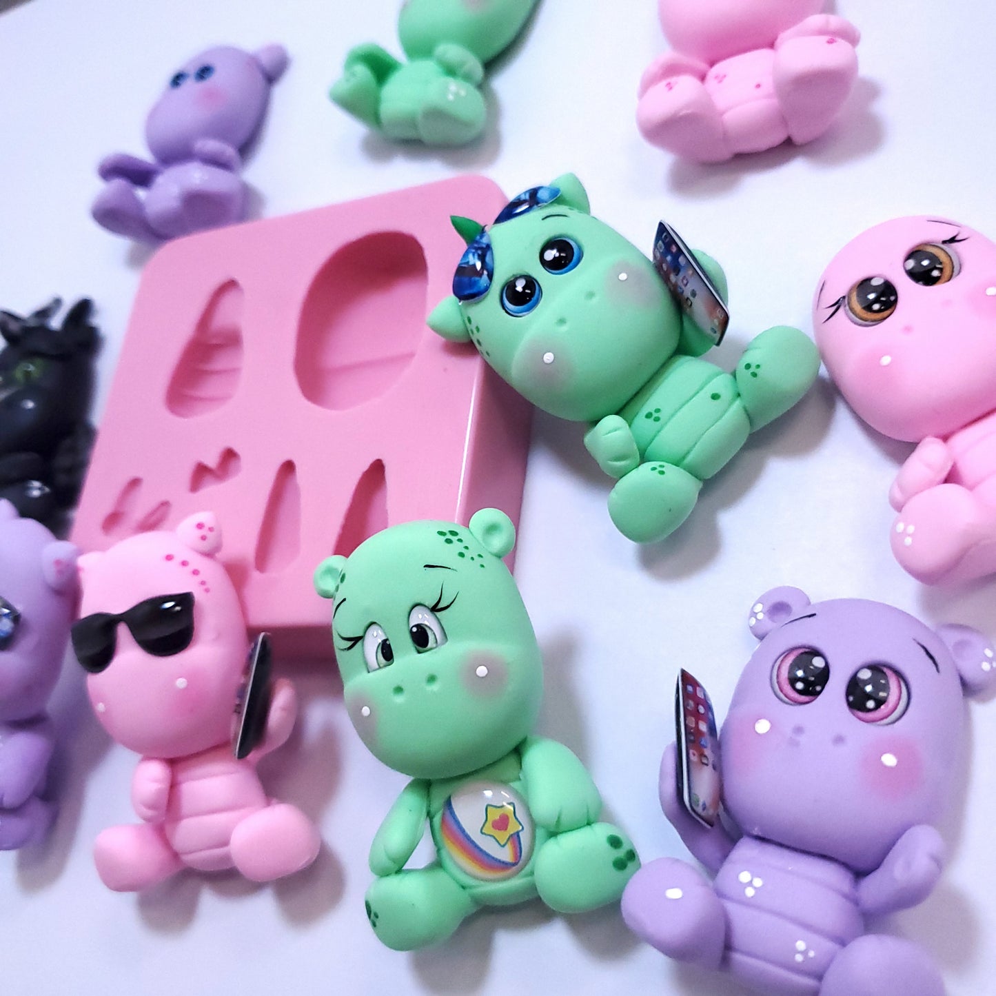 Cute Animals Dino Dragon Hippo Multi-Project Silicone Mold MS392 for Crafts and Baking