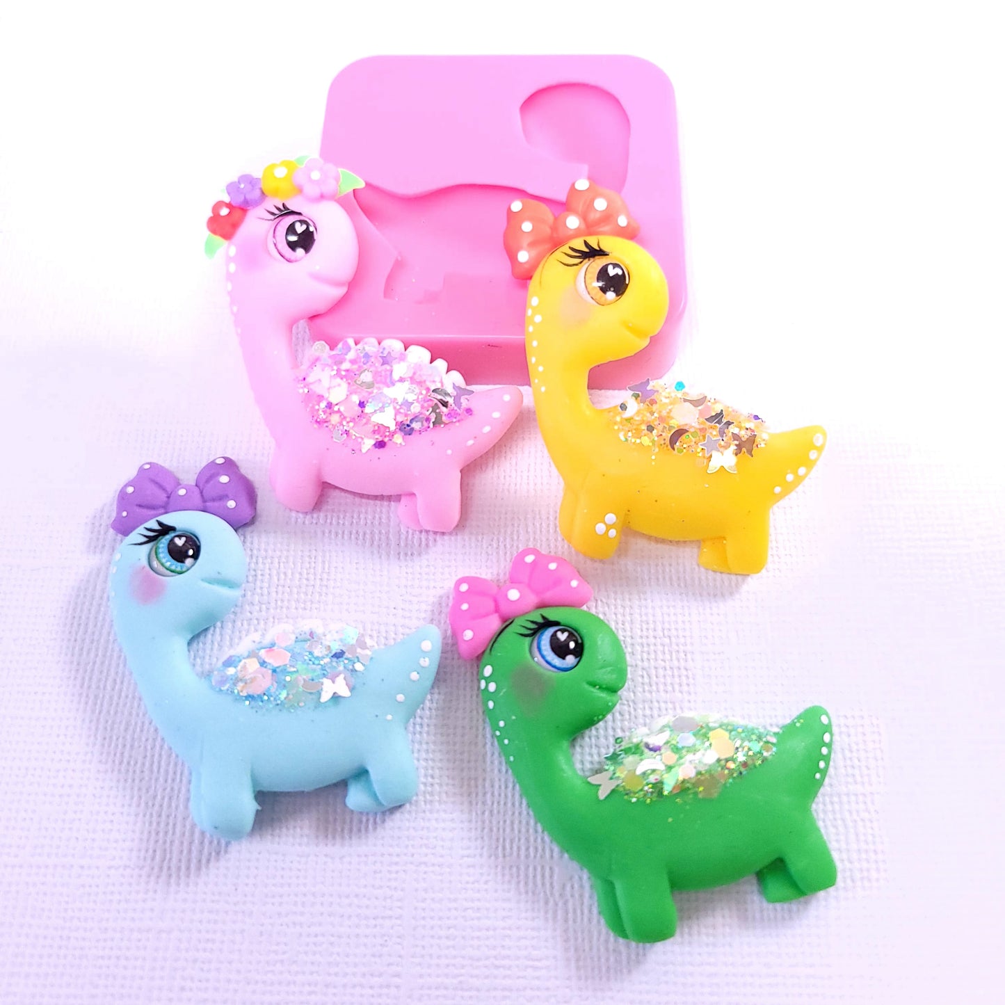 Cute Brontosaurus Dino Multi-Project Silicone Mold for Crafts MS450