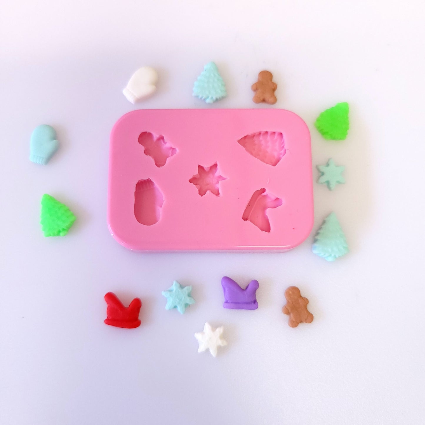 Winter Reindeer Snowflakes Christmas Miniatures Multi-Project Silicone Mold for Fondant Resin