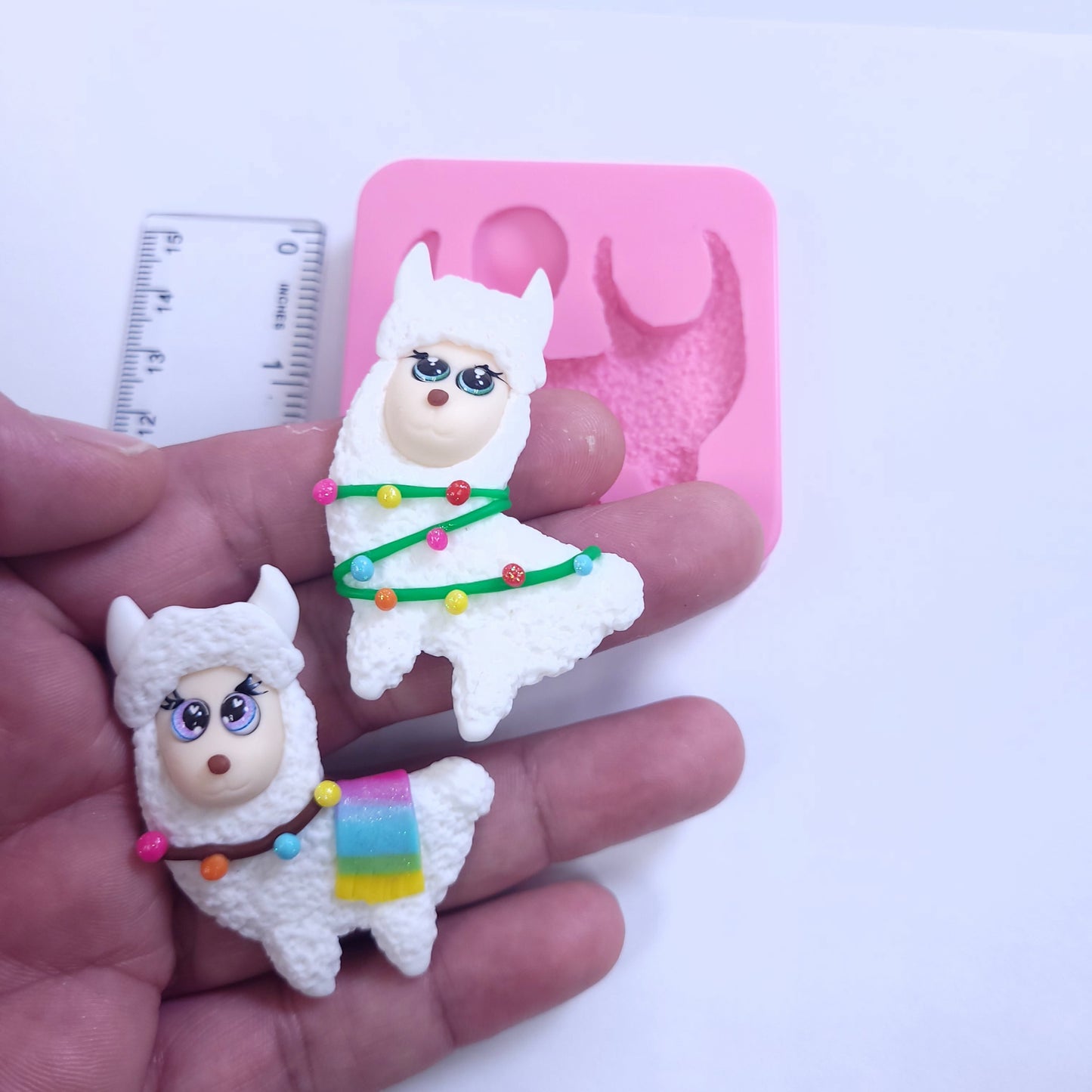 Christmas Llama Silicone Mold Miniature Fondant Resin Clay Jewelry