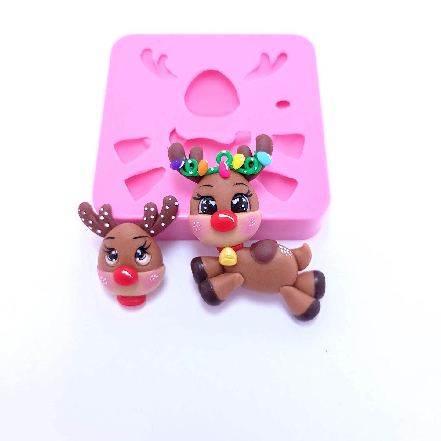 Jumping Reindeer Multi-Project Silicone Mold for Fondant Resin Clay Miniatures Crafts MS512