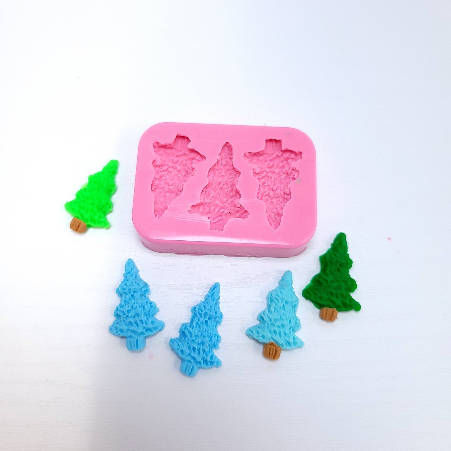 Mini Christmas Tree Silicone Mold for Resin Clay Fondant Cake Decorations
