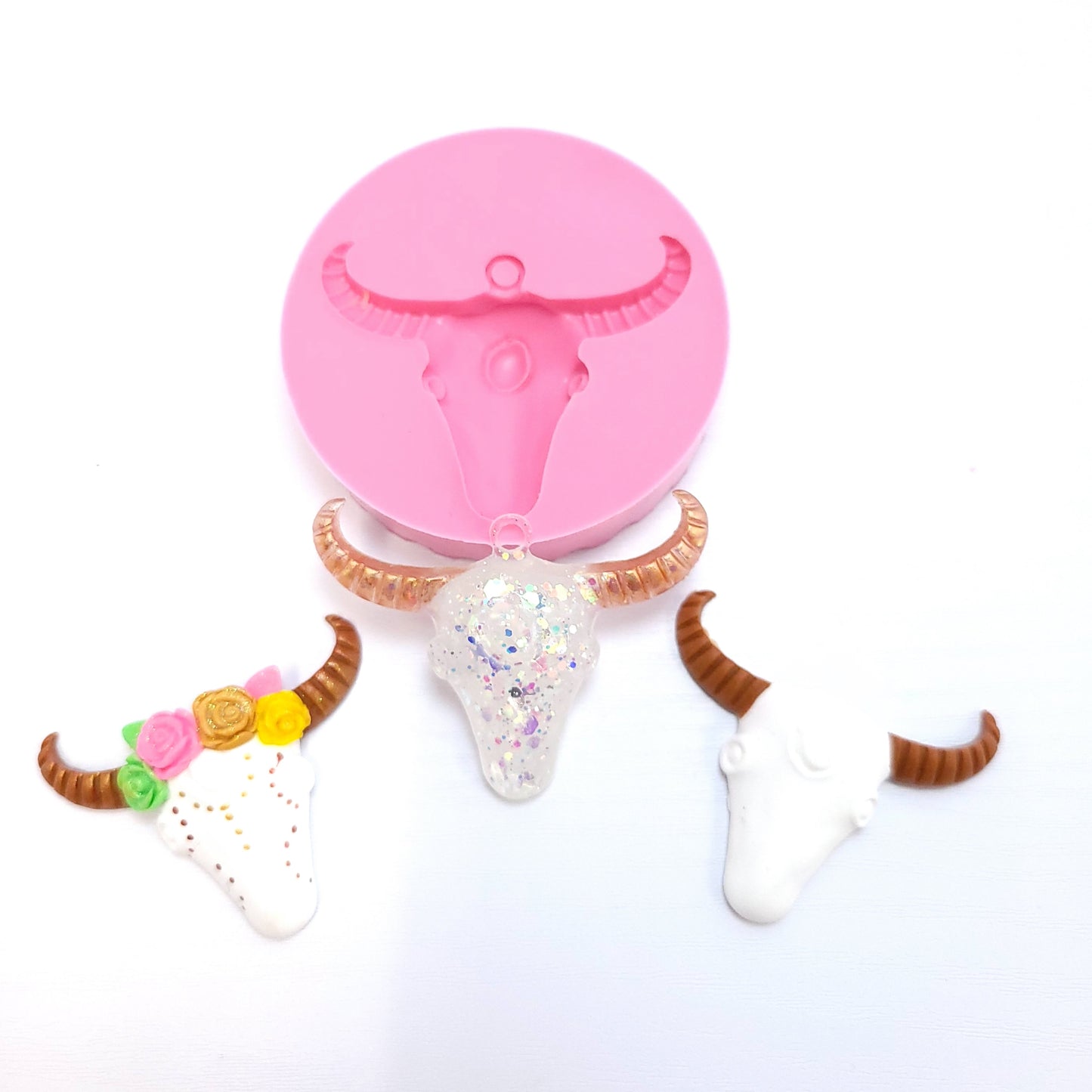 Western Tribal Bull Skull Multi-Project Silicone Mold MS628