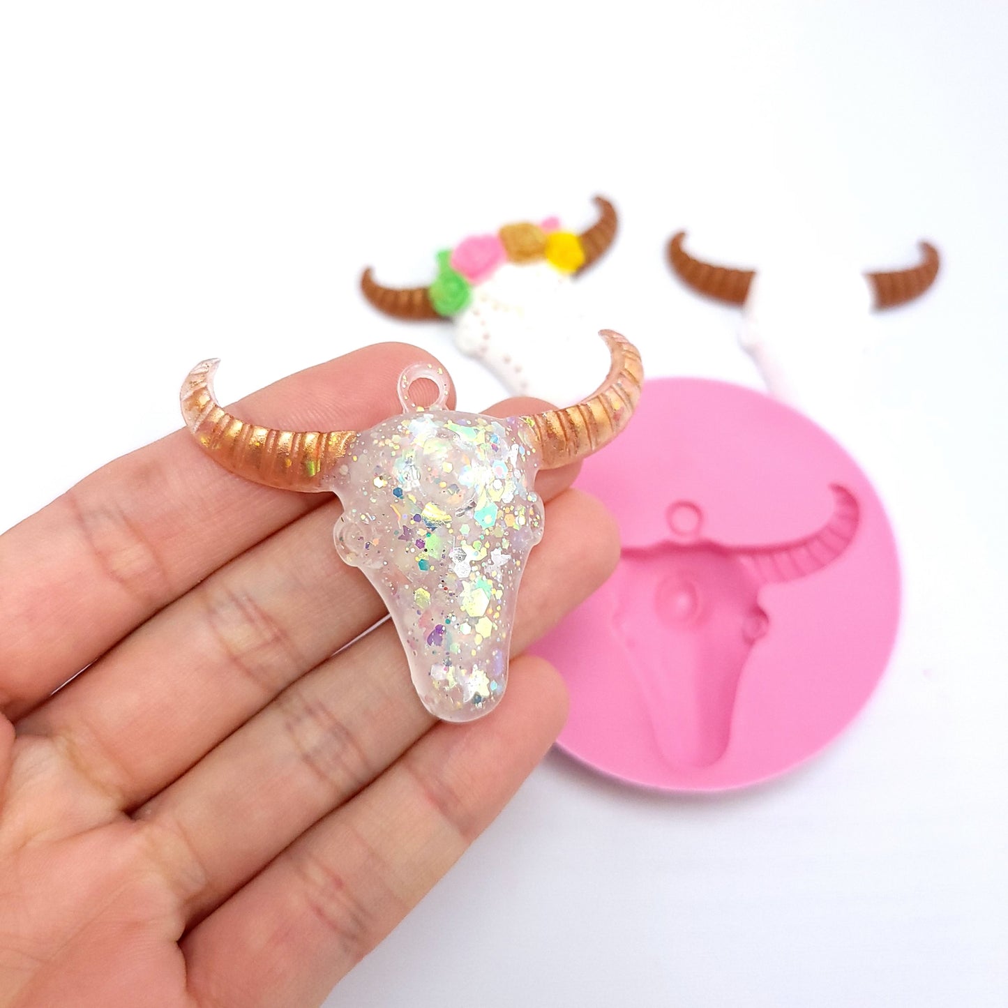 Western Tribal Bull Skull Multi-Project Silicone Mold MS628