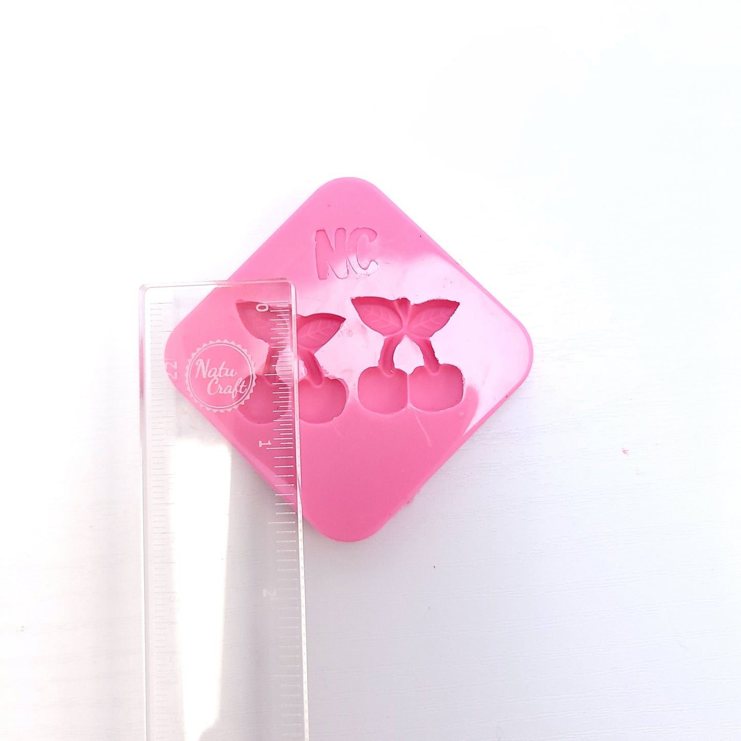 Mini Cherry Silicone Mold for Earrings Resin Clay Fondant Miniatures