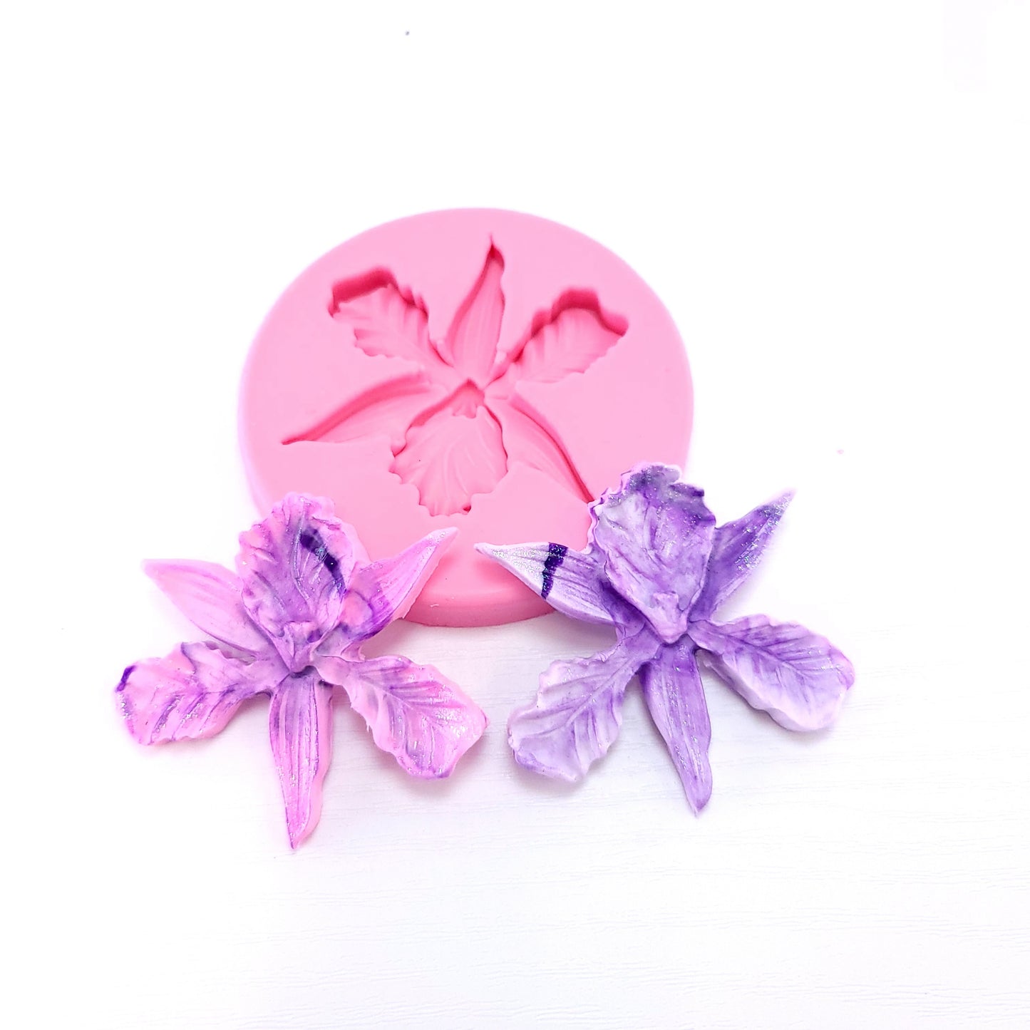 Orchid Flower Round Silicone Mold for Cake Decorating Resin Clay Miniatures