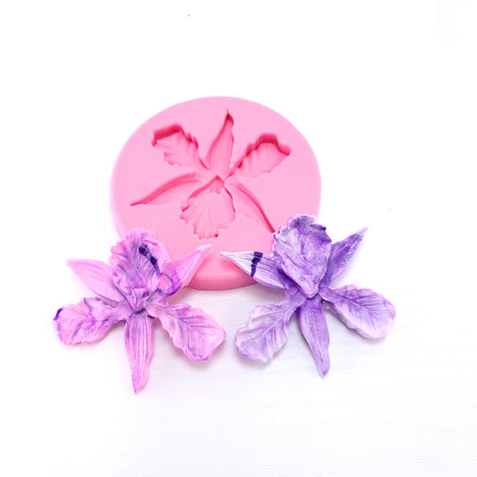 Orchid Flower Round Silicone Mold for Cake Decorating Resin Clay Miniatures