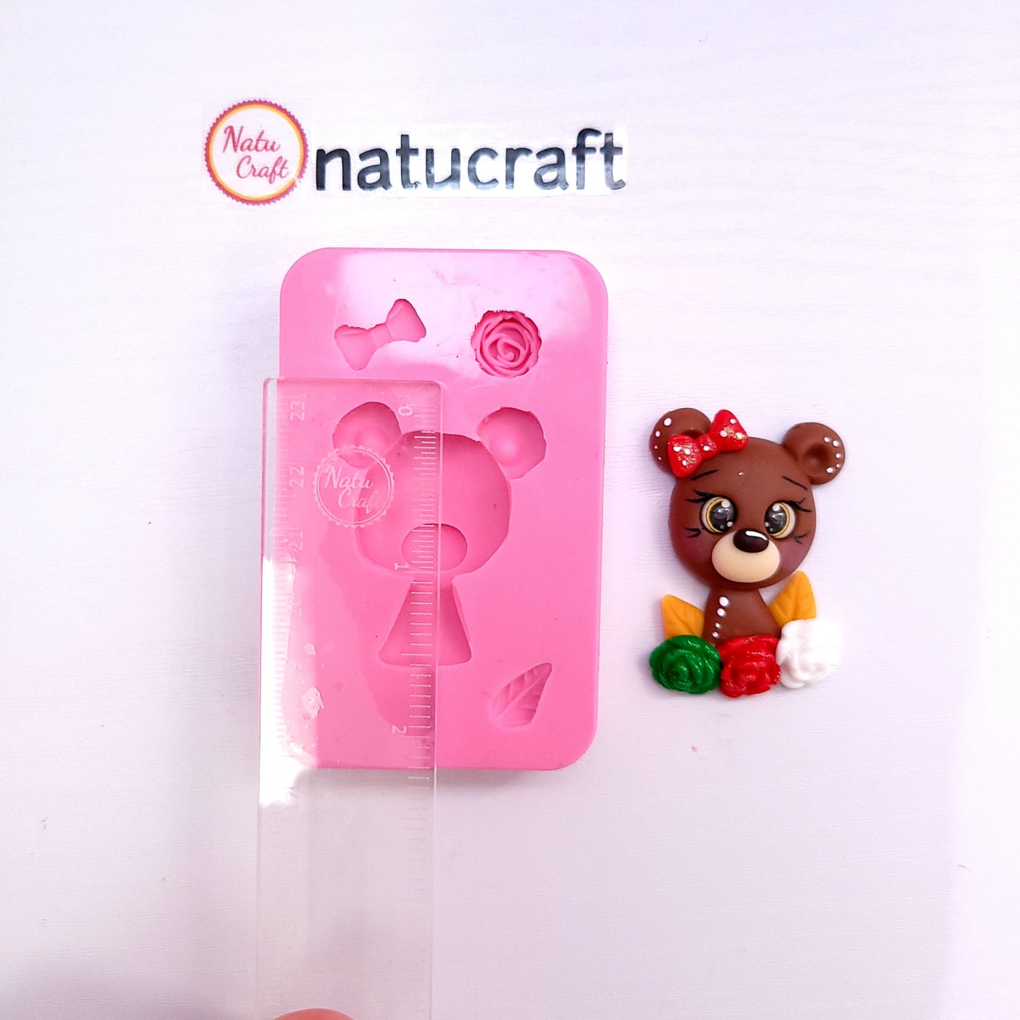 Cute Bear Multi-Project Silicone Mold for Crafts, Fondant, Resin, Clay MS706