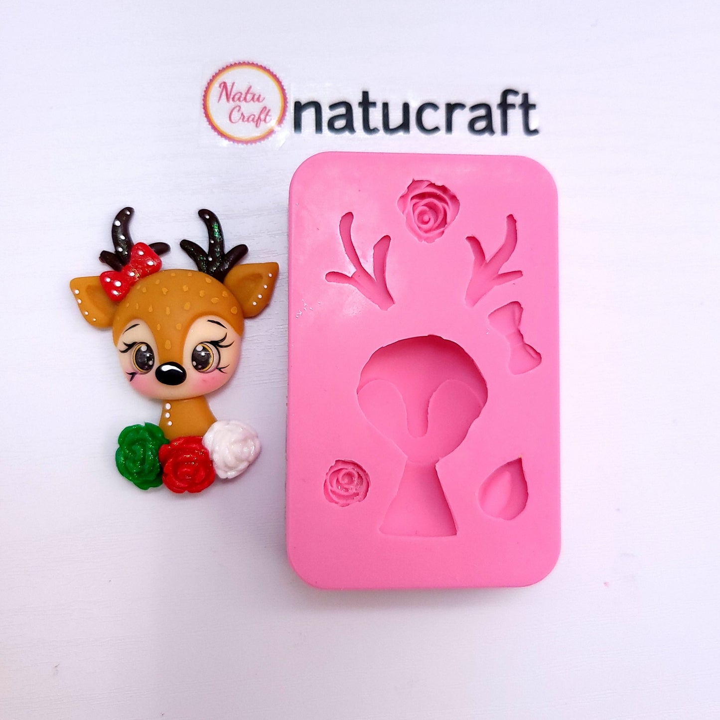 Cute Reindeer Multi-Project Silicone Mold for Cake, Resin, Clay Crafts MS455