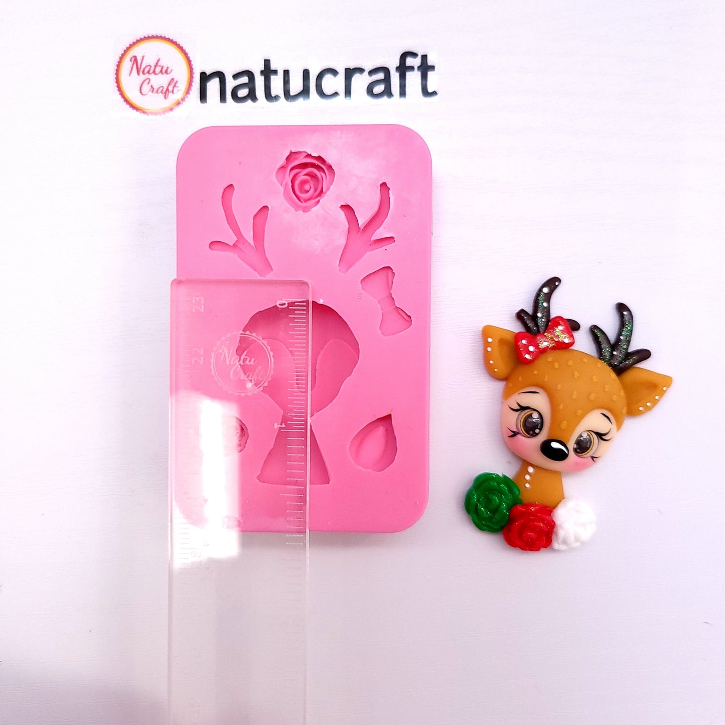 Cute Reindeer Multi-Project Silicone Mold for Cake, Resin, Clay Crafts MS455