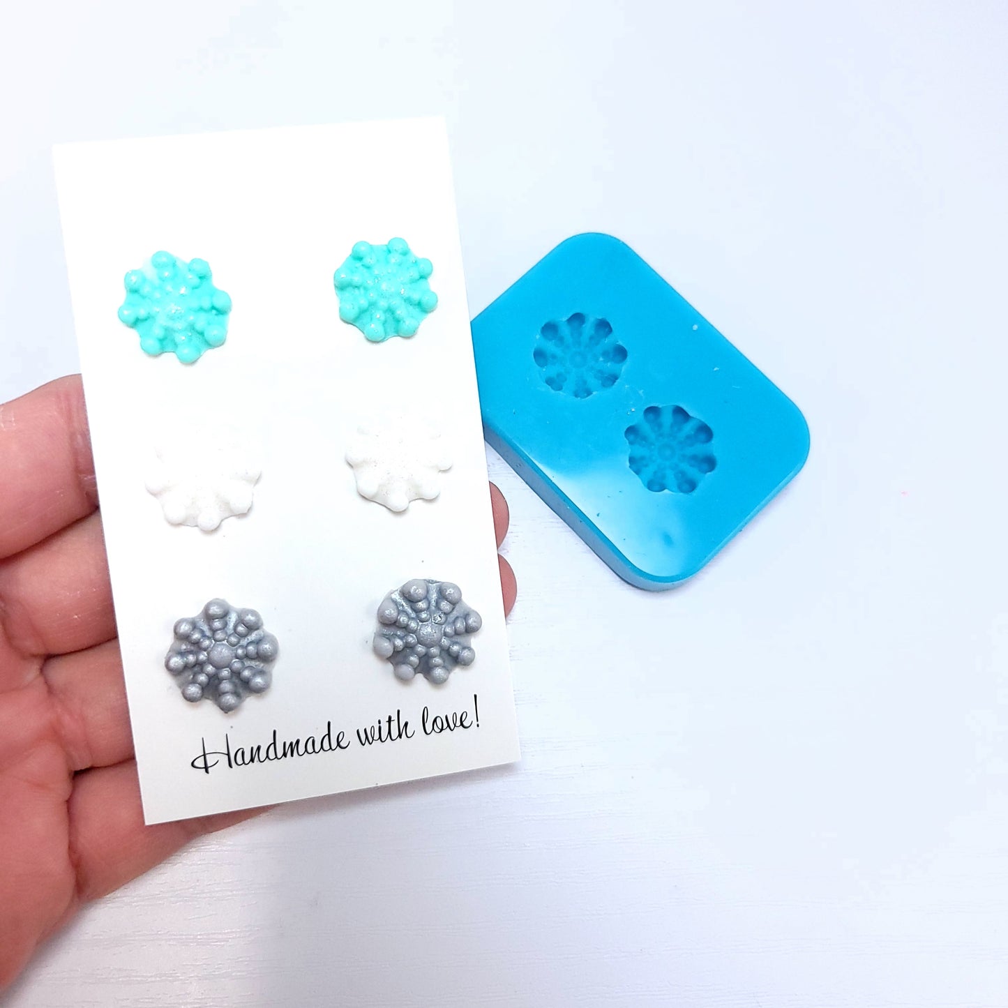 Snowflake Charms Mini Silicone Mold for Earrings Fondant Resin Clay Crafts MS727