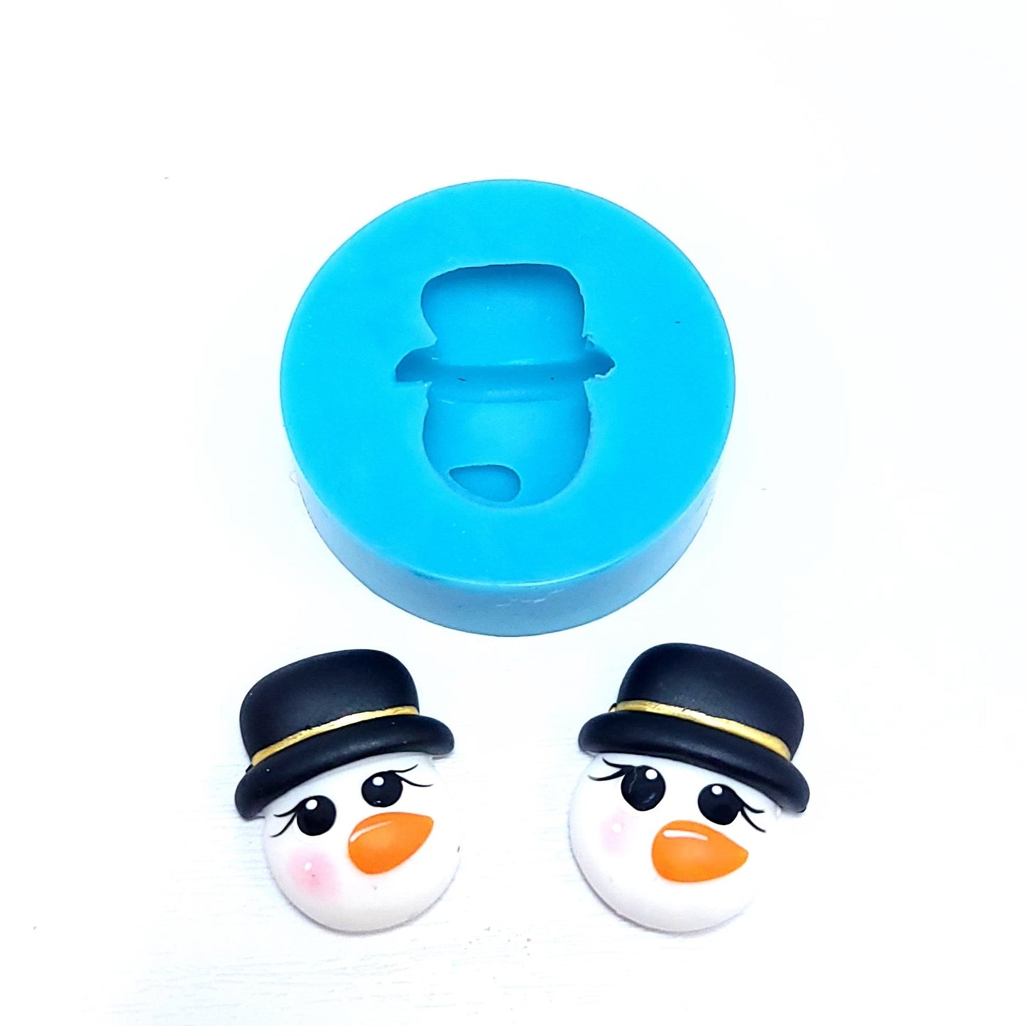 Snowman Christmas Earrings Charms Miniatures Silicone Mold for Fondant Resin MS735
