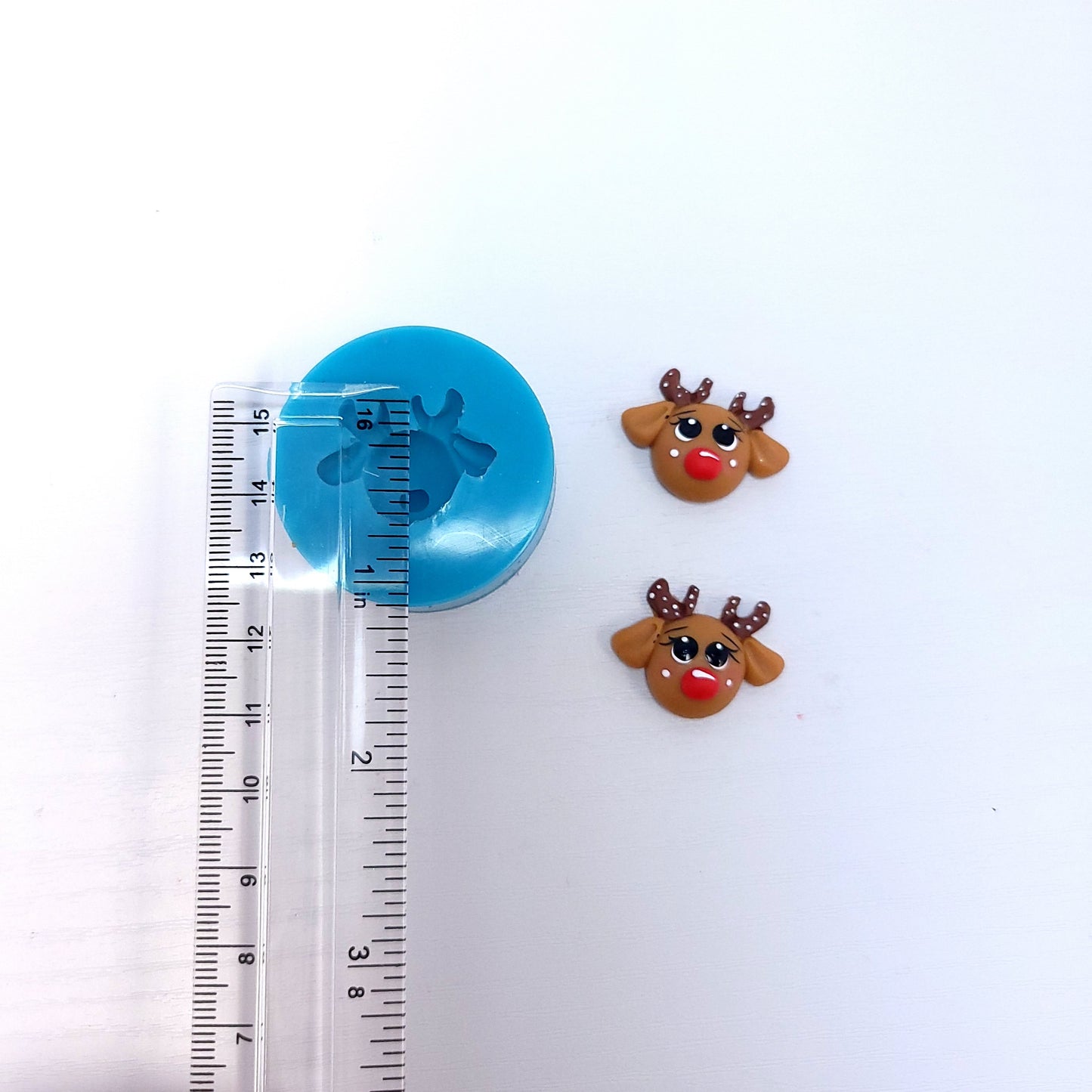 Cute Reindeer Christmas Earrings Charms Silicone Mold for Fondant Resin MS729
