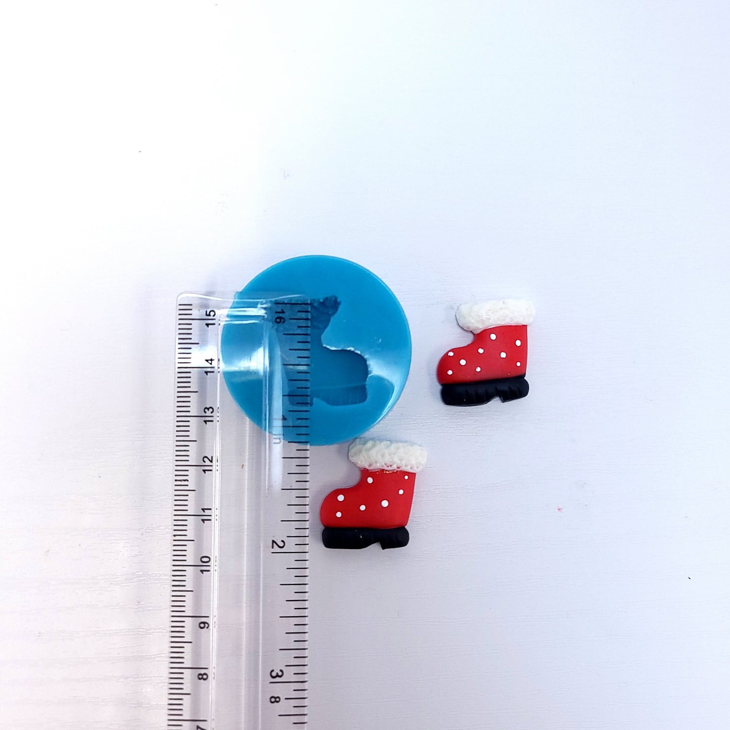 Christmas Boots Earrings Charms Miniatures Silicone Mold for Fondant Resin MS730