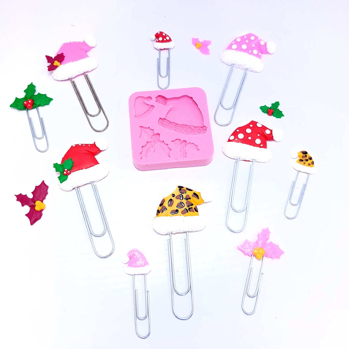 Christmas Santa Hat and Holly Silicone Mold for Fondant Resin Clay Crafts