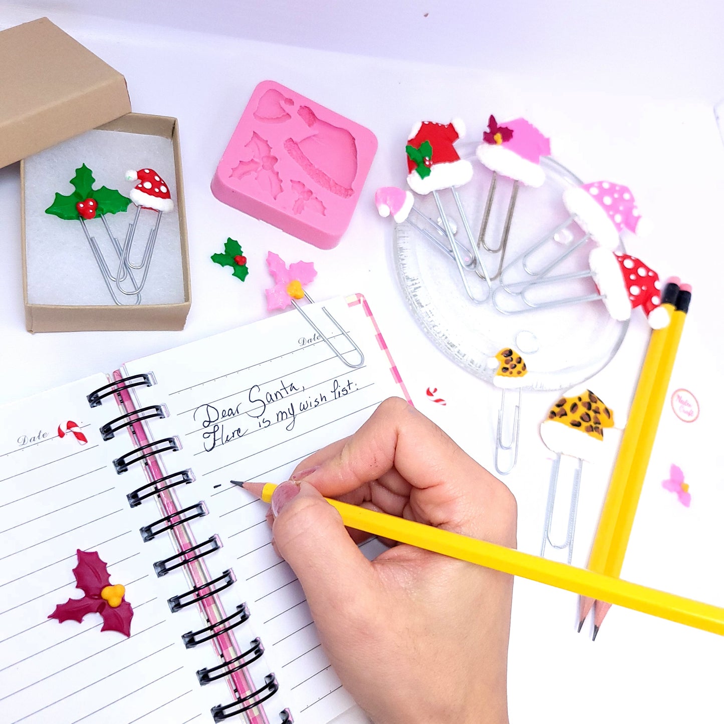 Christmas Santa Hat and Holly Silicone Mold for Fondant Resin Clay Crafts